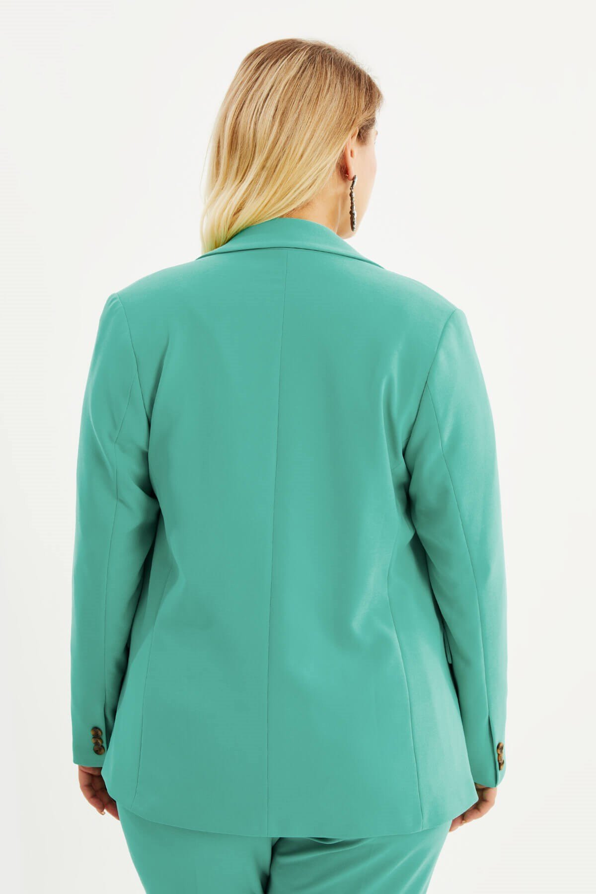 Myline-Astarlı Blazer Ceket-Büyük Beden Ceket-87865