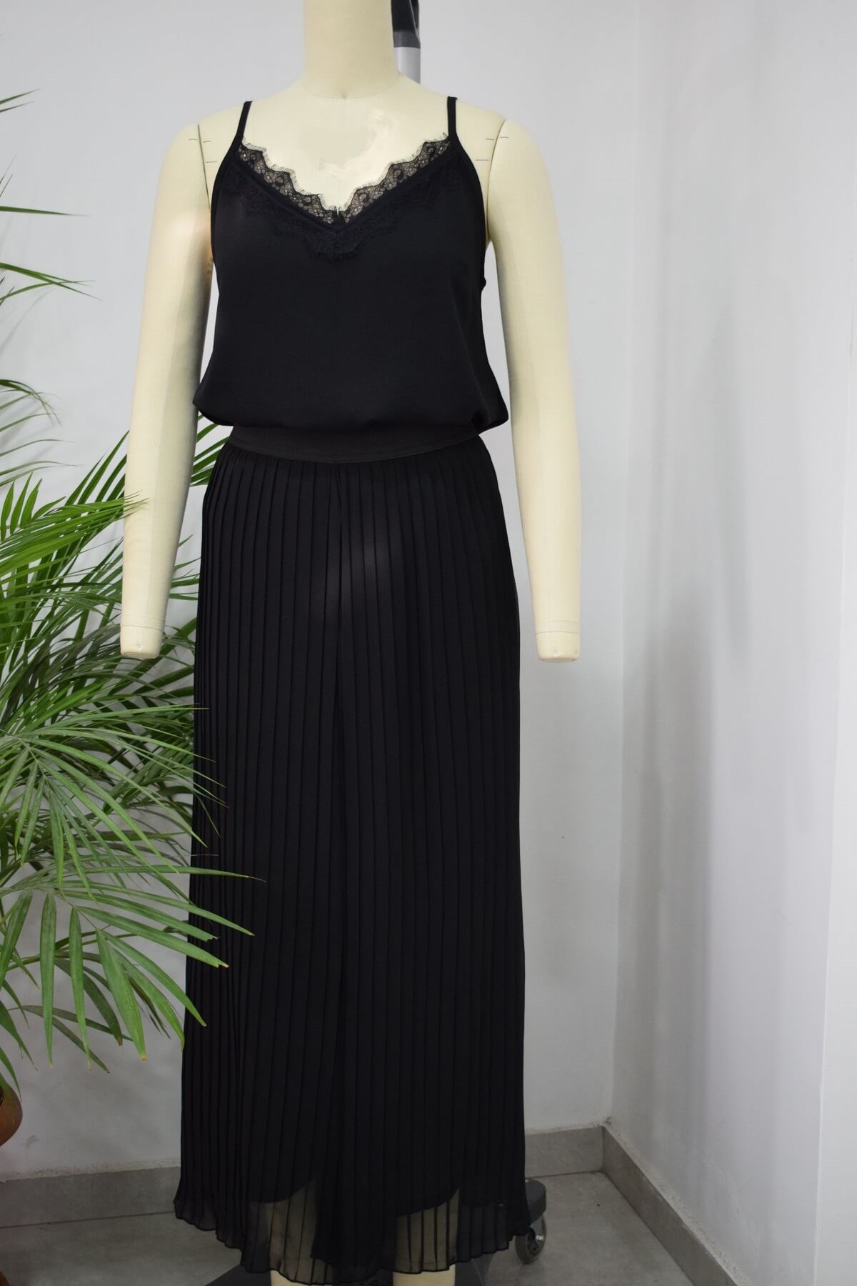 Myline-Astarlı Plise Pantolon-Büyük Beden Outlet-56171