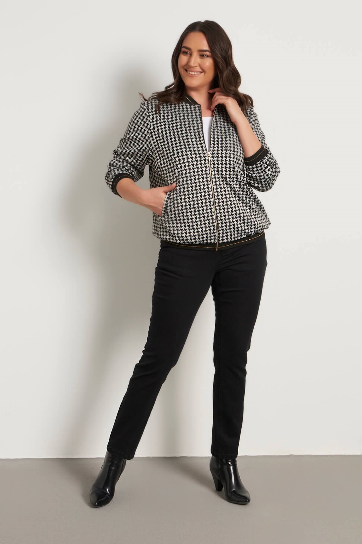 Myline-Astarsız Bomber Ceket-Büyük Beden Ceket-56299