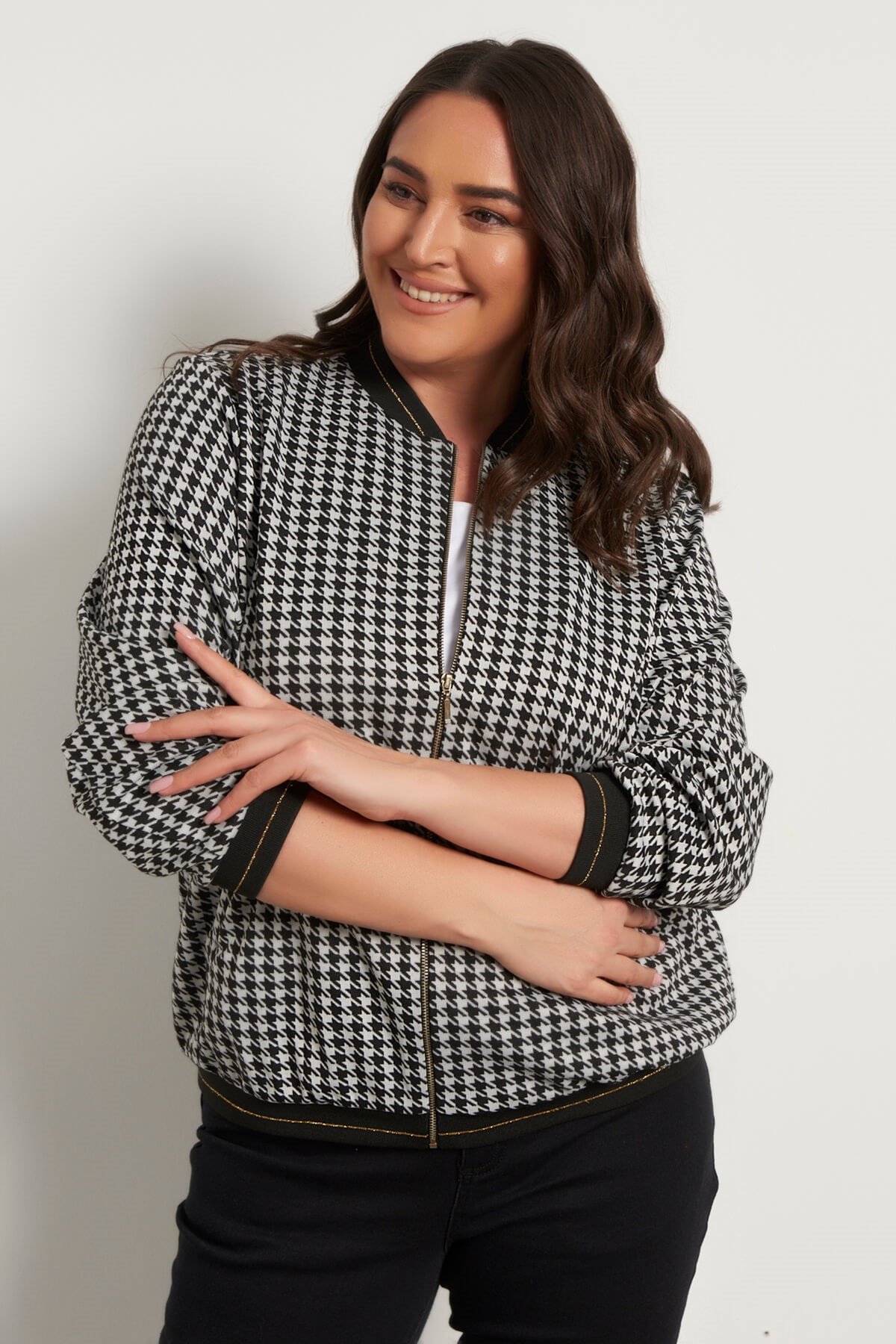 Myline-Astarsız Bomber Ceket-Büyük Beden Ceket-56299