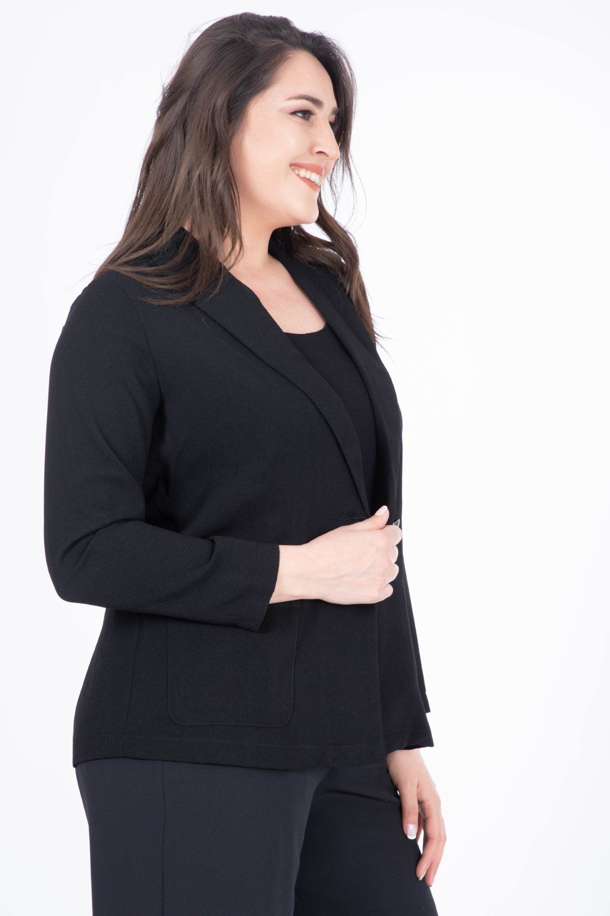 Myline-Astarsız Ceket-Büyük Beden Ceket-23523-m