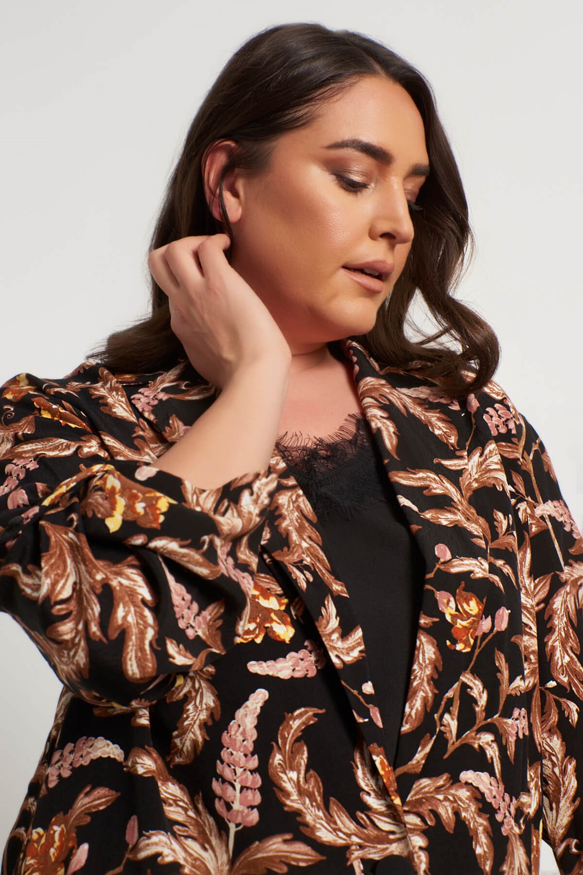 Myline-Astarsız Kolları Apoletli Ceket-Büyük Beden Ceket-56131