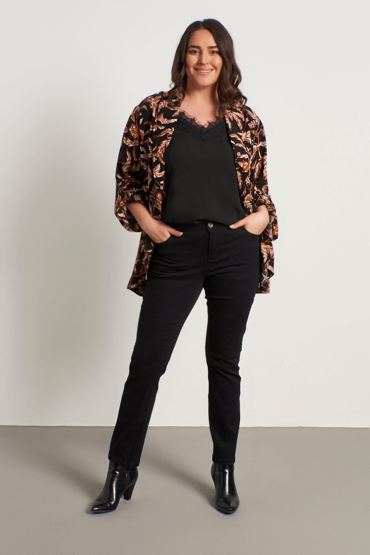 Myline-Astarsız Kolları Apoletli Ceket-Büyük Beden Ceket-56131