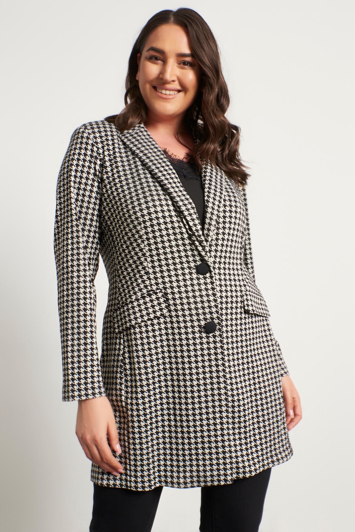 Myline-Astarsız Örme Uzun Ceket-Büyük Beden Ceket-56089