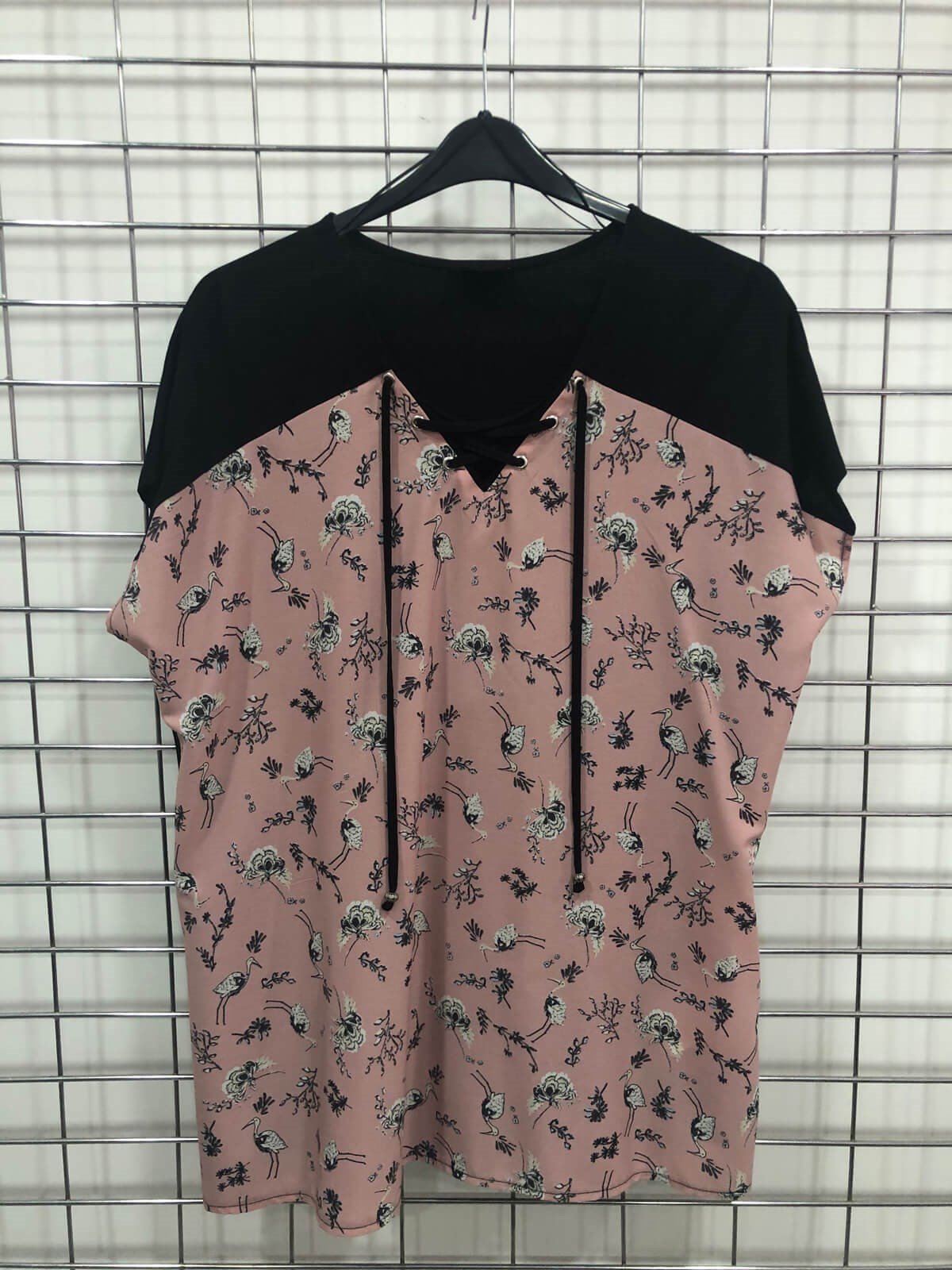 Myline-Bağcıklı Bluz-Büyük Beden Outlet-66467