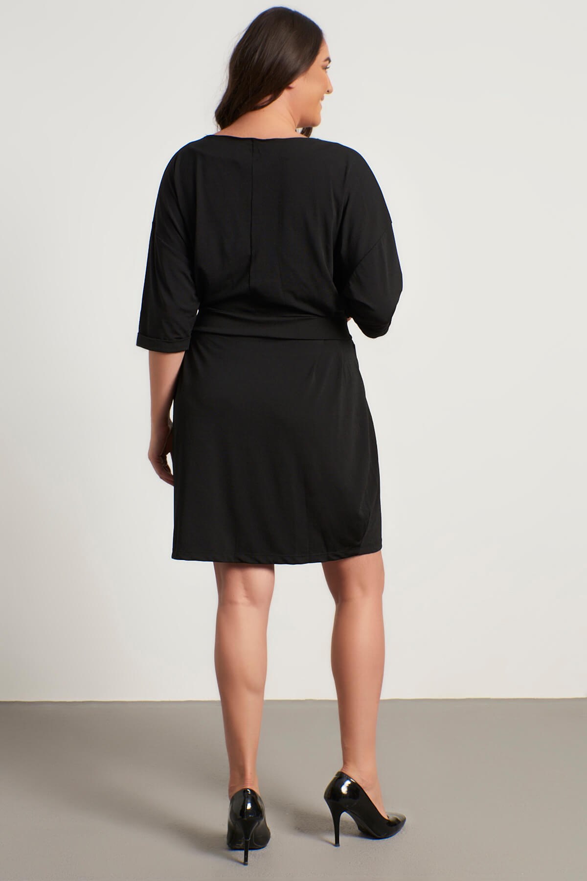 Myline-Bağlama Detaylı Elbise-Büyük Beden Günlük Elbiseler-56044