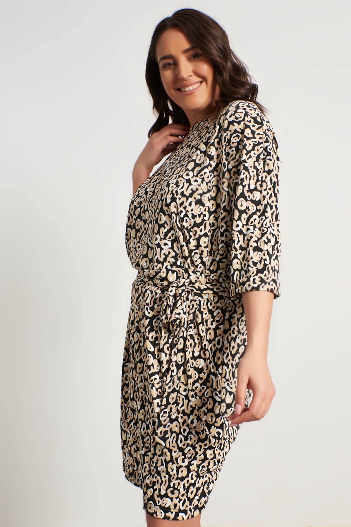 Myline-Bağlama Detaylı Elbise-Büyük Beden Günlük Elbiseler-56054