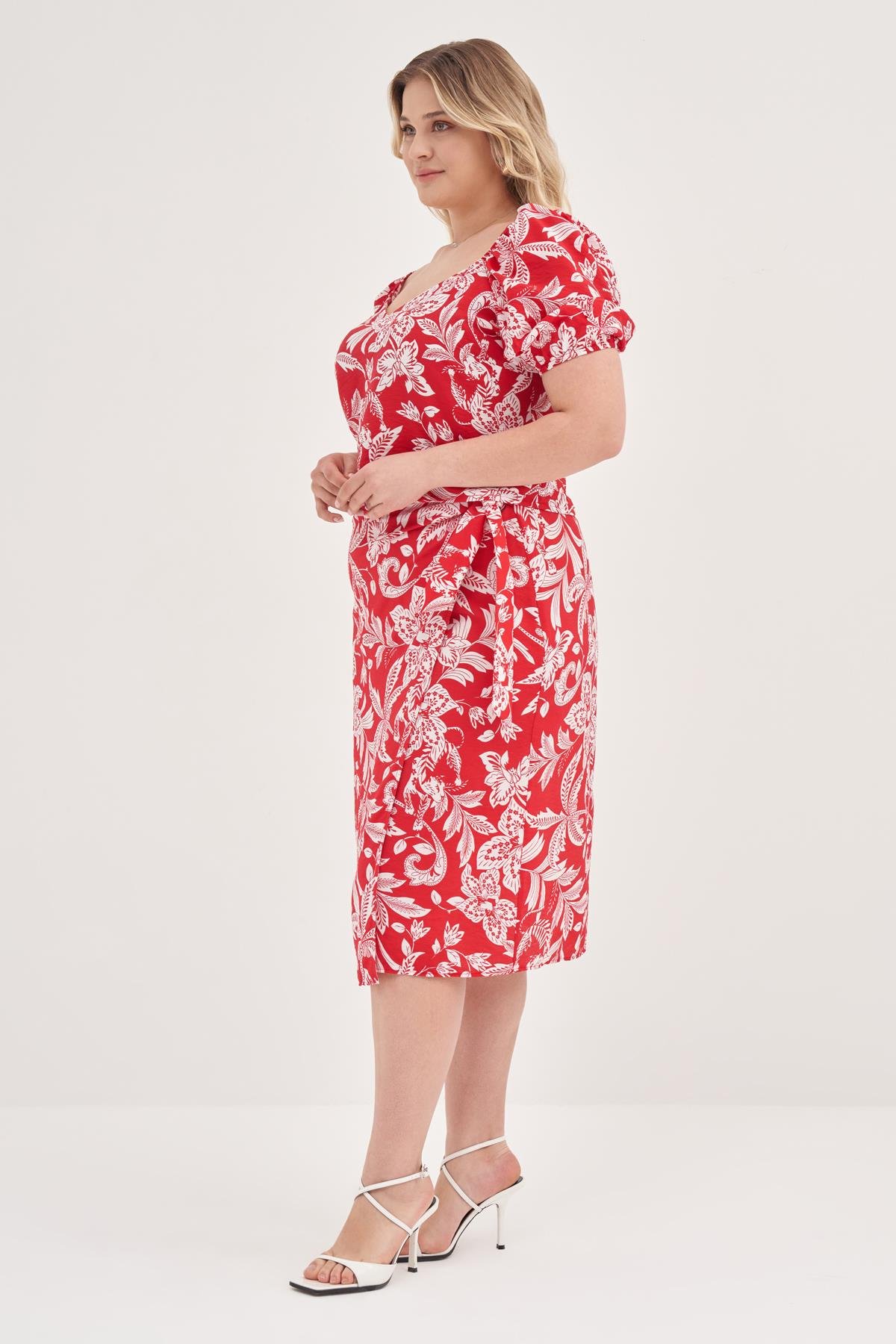 Myline-Bağlama Detaylı Etek-Büyük Beden Etek-139070