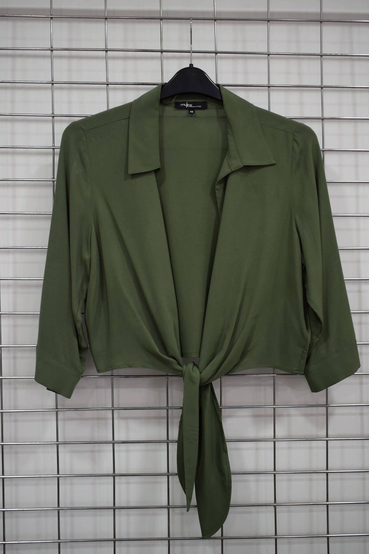 Myline-Bağlama Detaylı Gömlek-Büyük Beden Outlet-56185