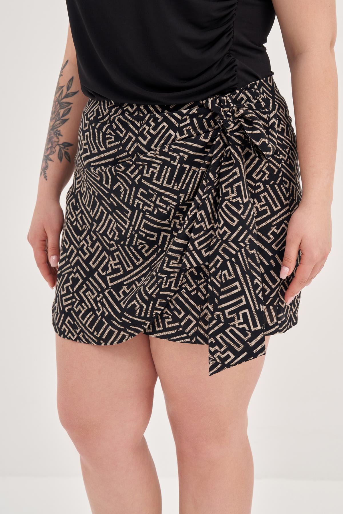 Myline-Bağlamalı Şort Etek-Büyük Beden Etek-139175