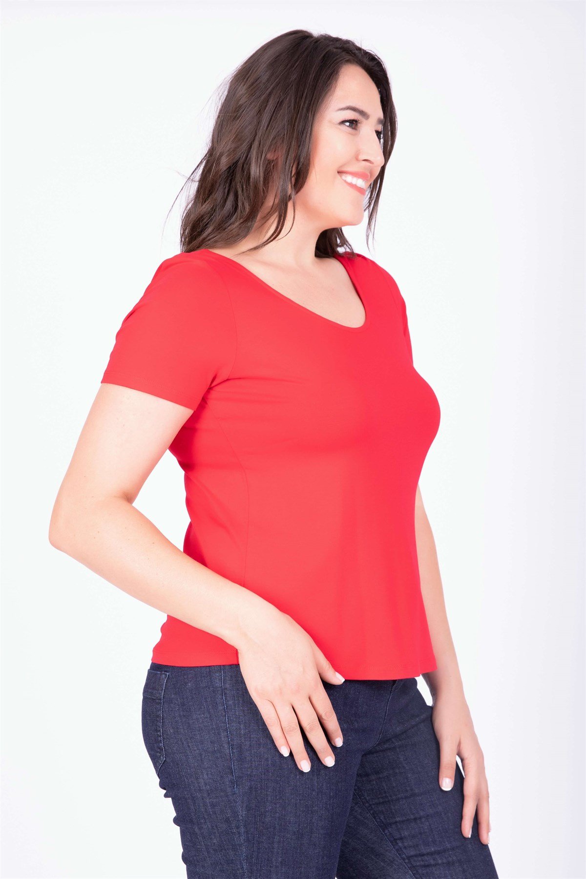 Myline-Balerin Yaka Bluz-Büyük Beden Bluz-34495
