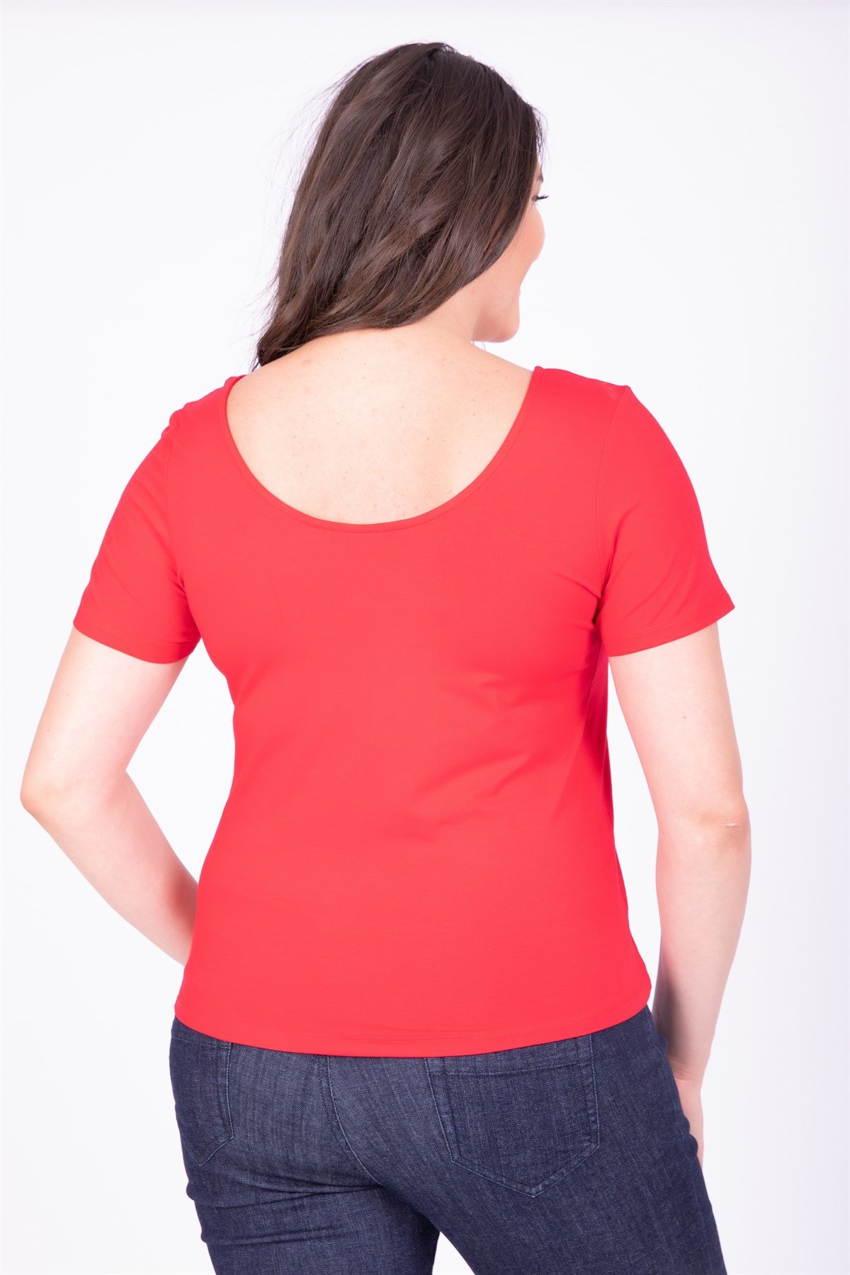 Myline-Balerin Yaka Bluz-Büyük Beden Bluz-34495