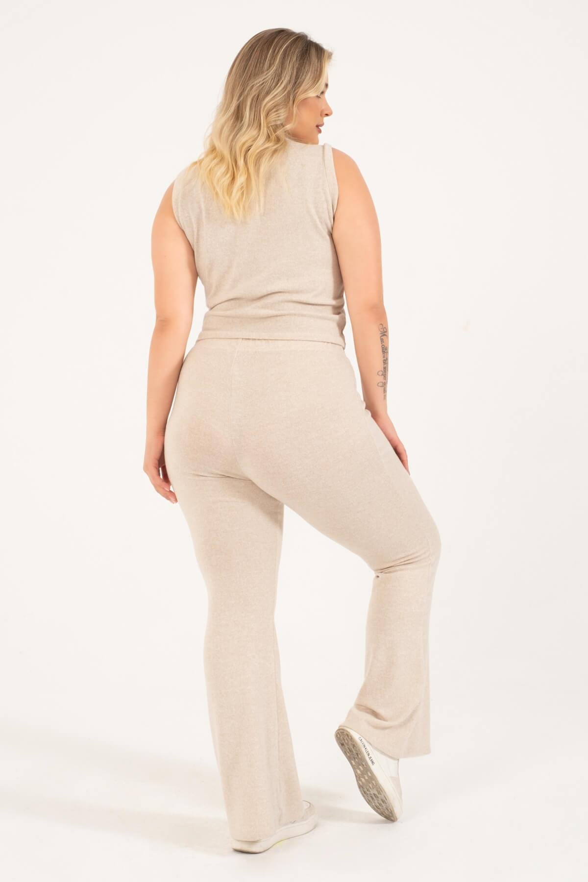 Myline-Basic Kolsuz Triko Top-Büyük Beden Tişört-118396