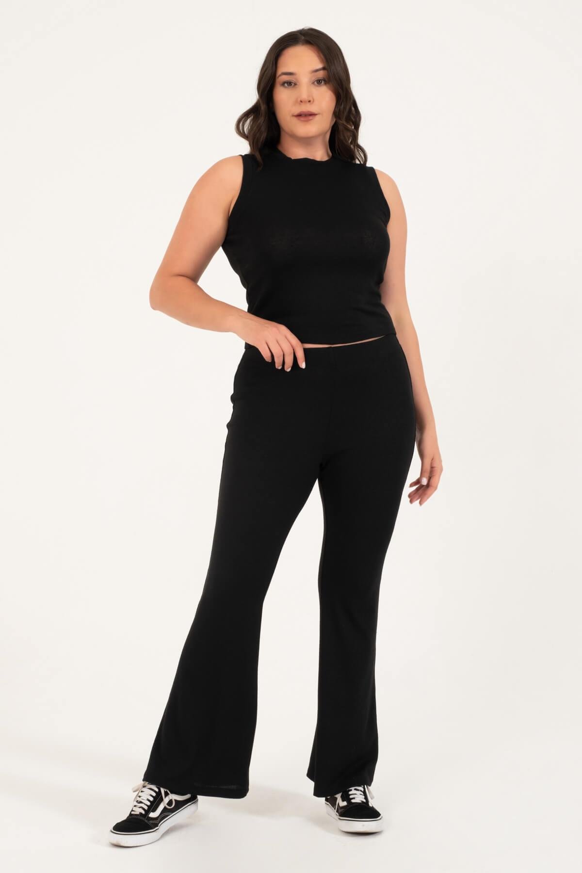 Myline-Basic Kolsuz Triko Top-Büyük Beden Tişört-118397