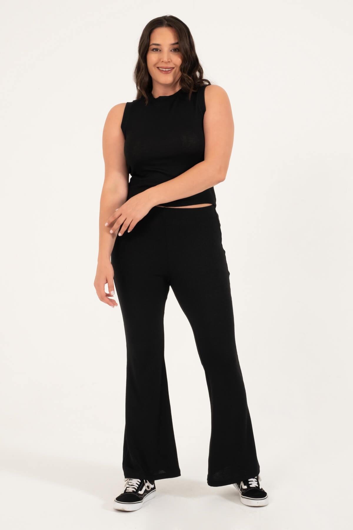 Myline-Basic Kolsuz Triko Top-Büyük Beden Tişört-118397