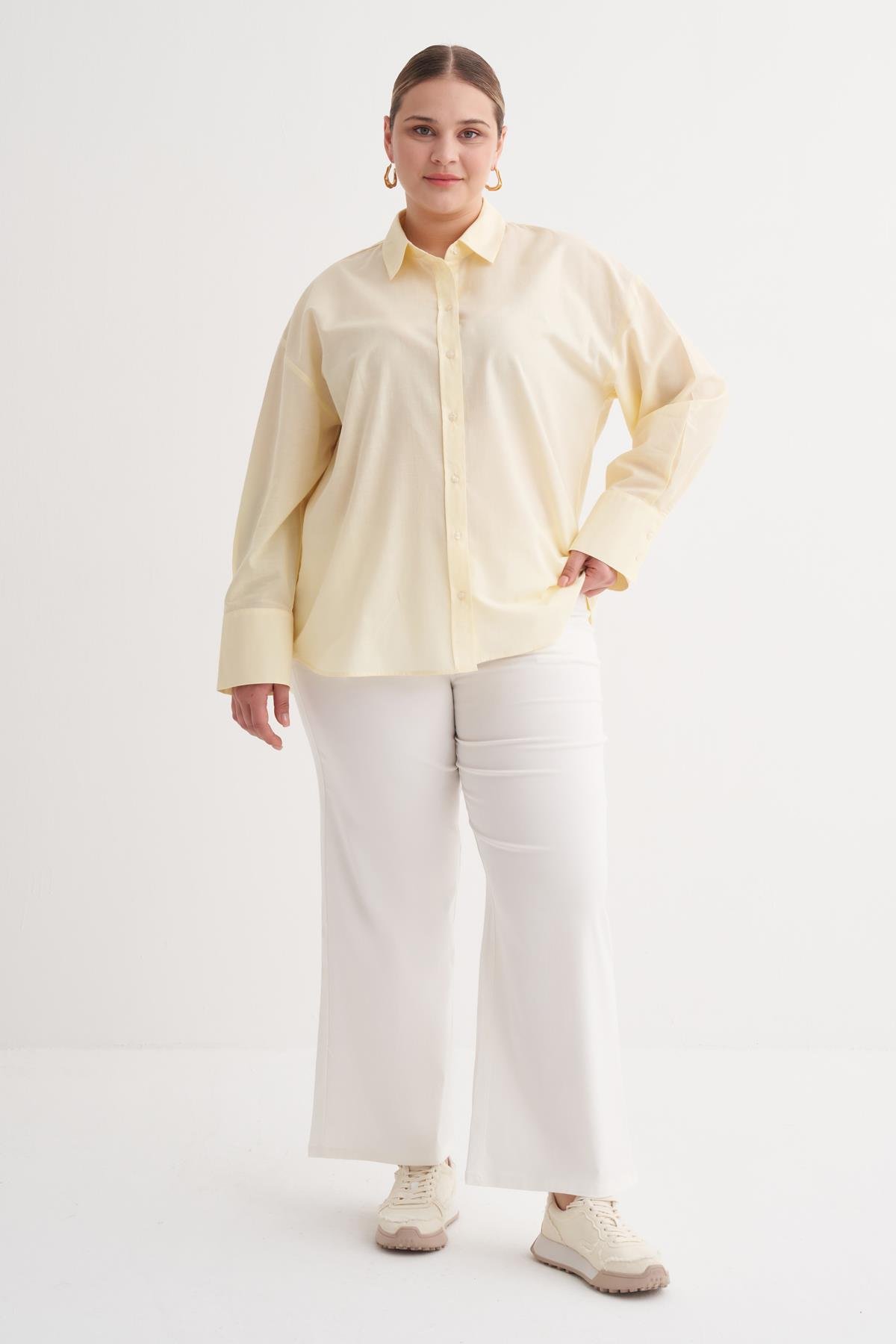 Myline-Basic Pamuk Gömlek-Büyük Beden Gömlek-149885