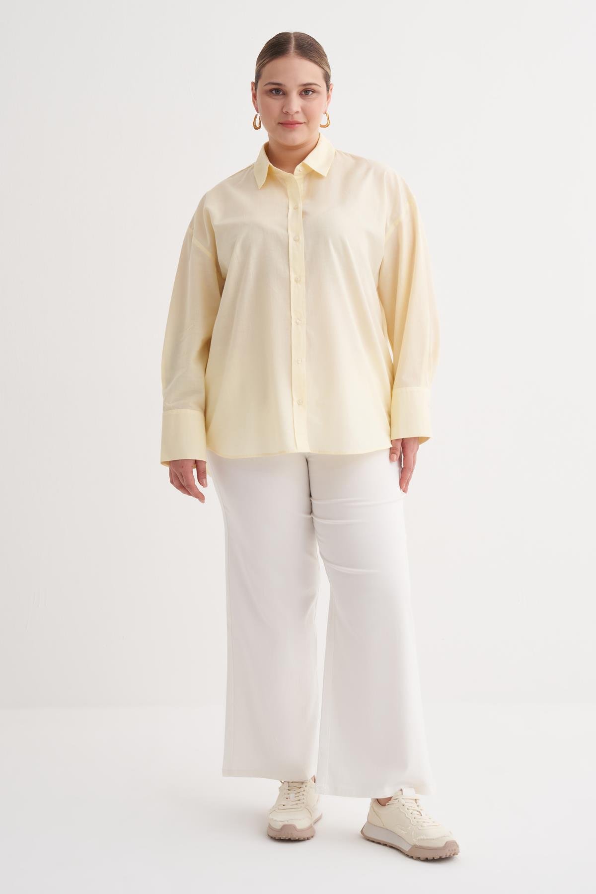 Myline-Basic Pamuk Gömlek-Büyük Beden Gömlek-149885