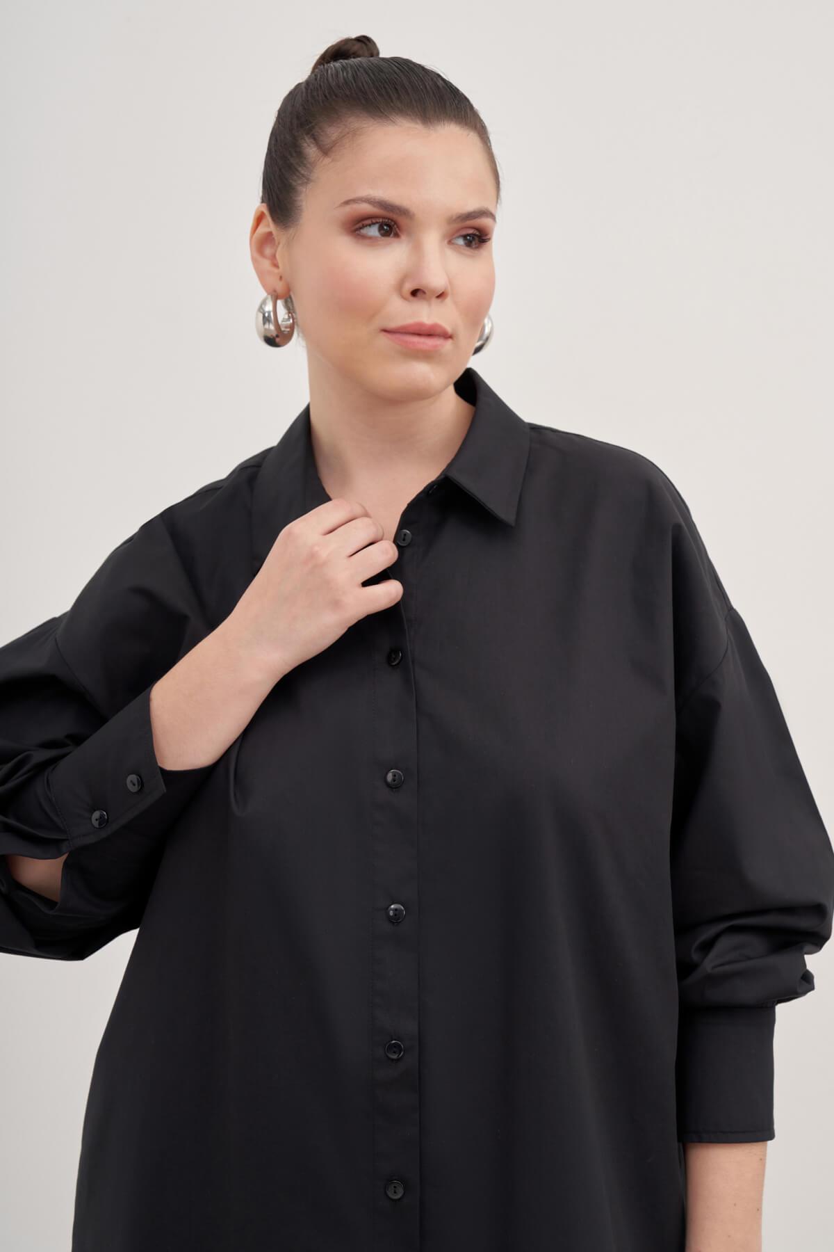 Myline-Basic Poplin Gömlek -Büyük Beden Gömlek-139139