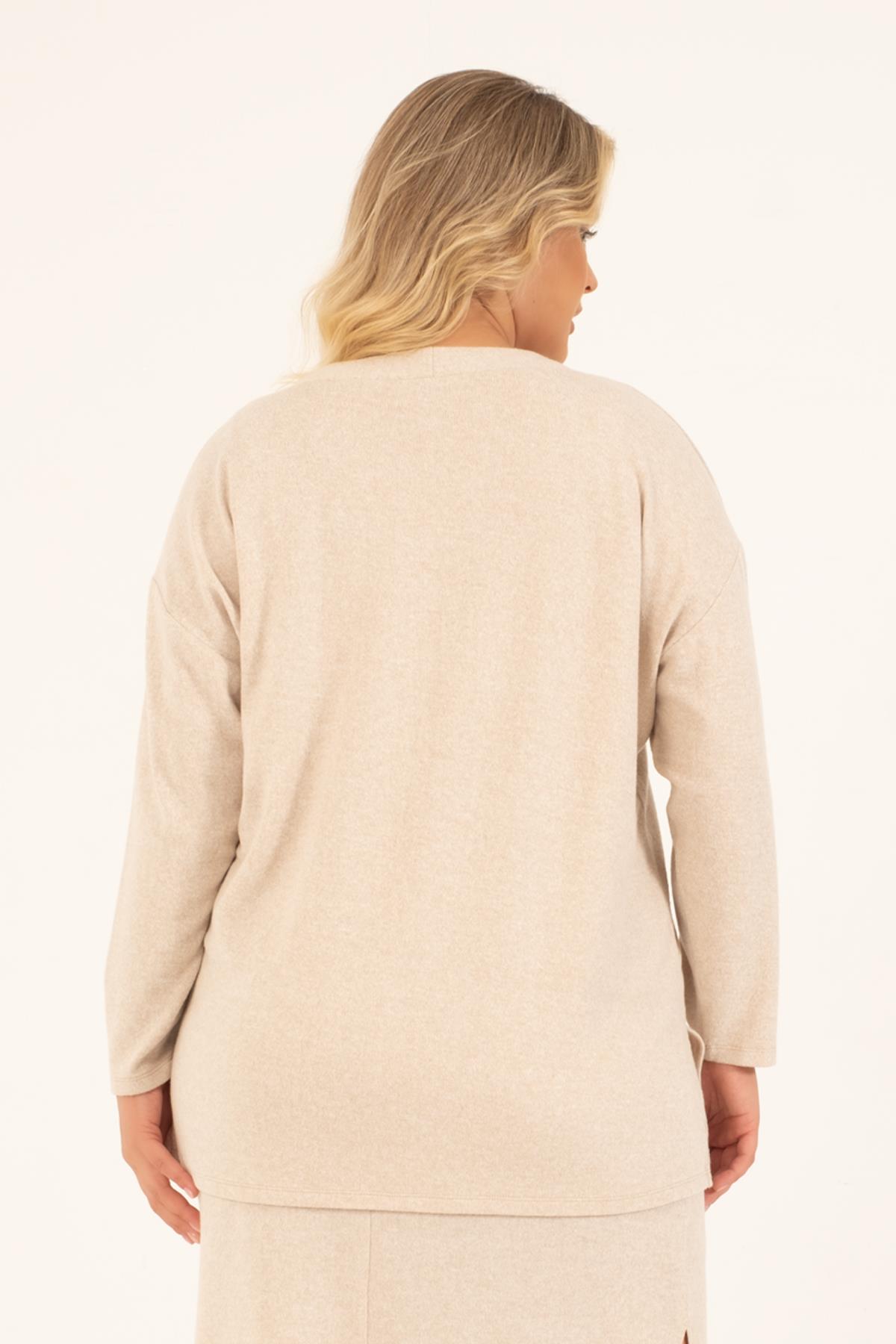 Myline-Basic Triko Hırka-Büyük Beden Hırka-88160