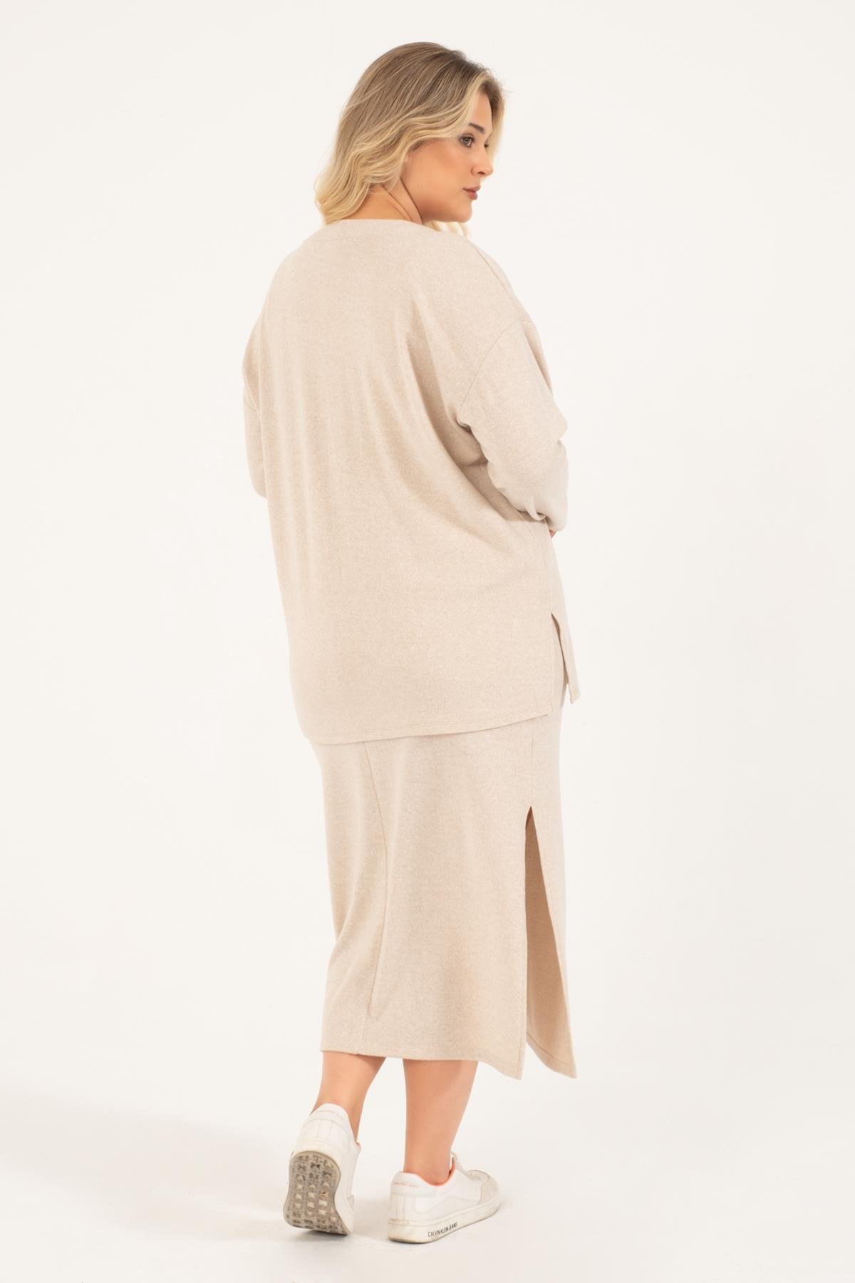 Myline-Basic Triko Hırka-Büyük Beden Hırka-88160