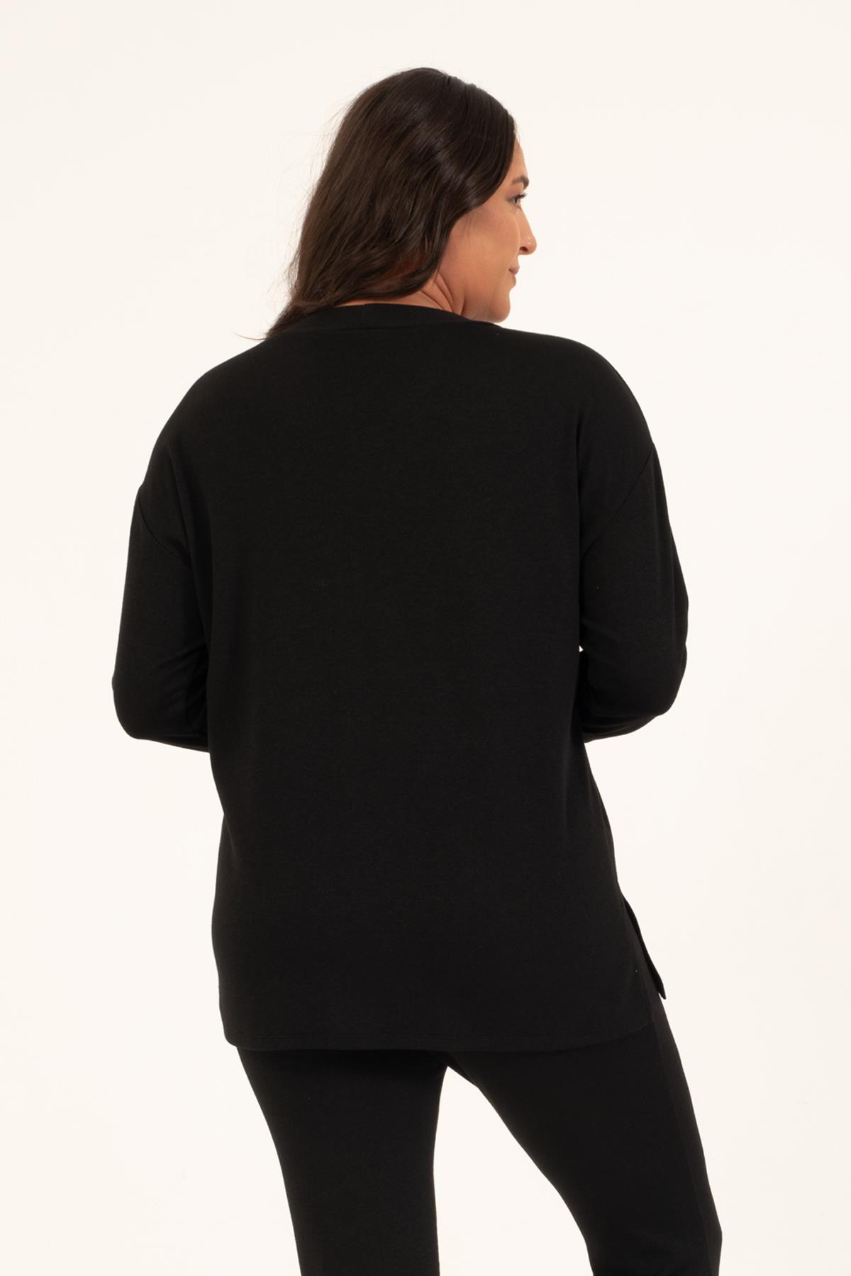 Myline-Basic Triko Hırka-Büyük Beden Hırka-88299