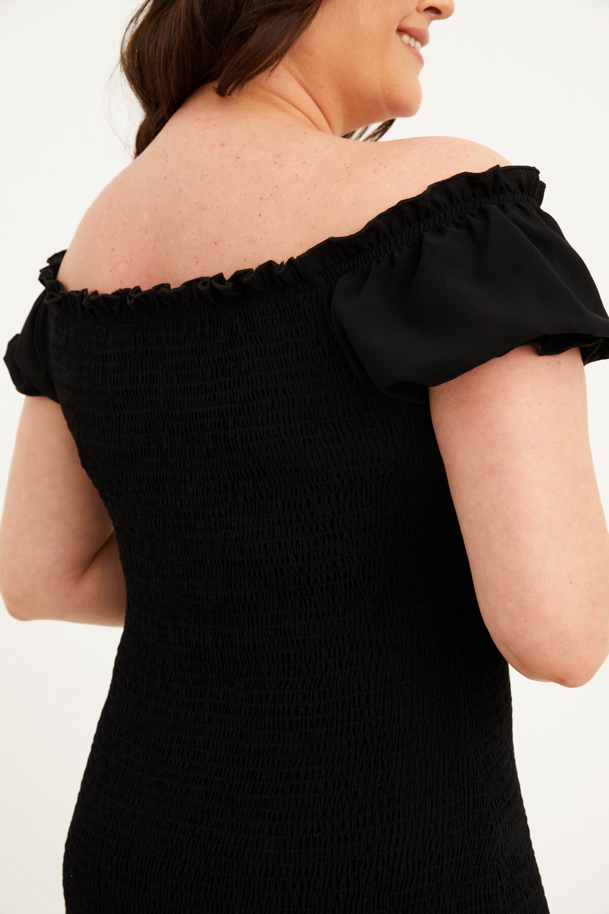 Myline-Bedene Oturan Gipeli Elbise-Büyük Beden Günlük Elbiseler-77602