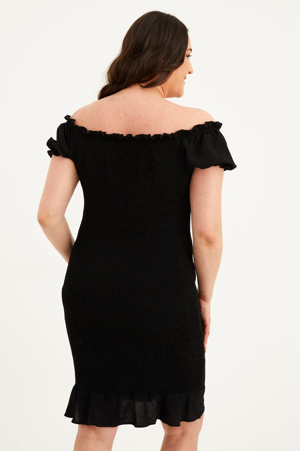 Myline-Bedene Oturan Gipeli Elbise-Büyük Beden Günlük Elbiseler-77602