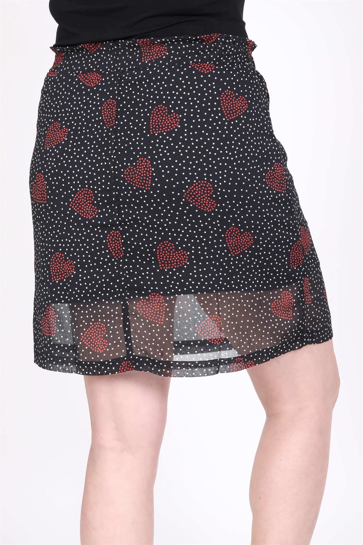 Myline-Beli Lastikli Cepli Etek-Büyük Beden Etek-35344