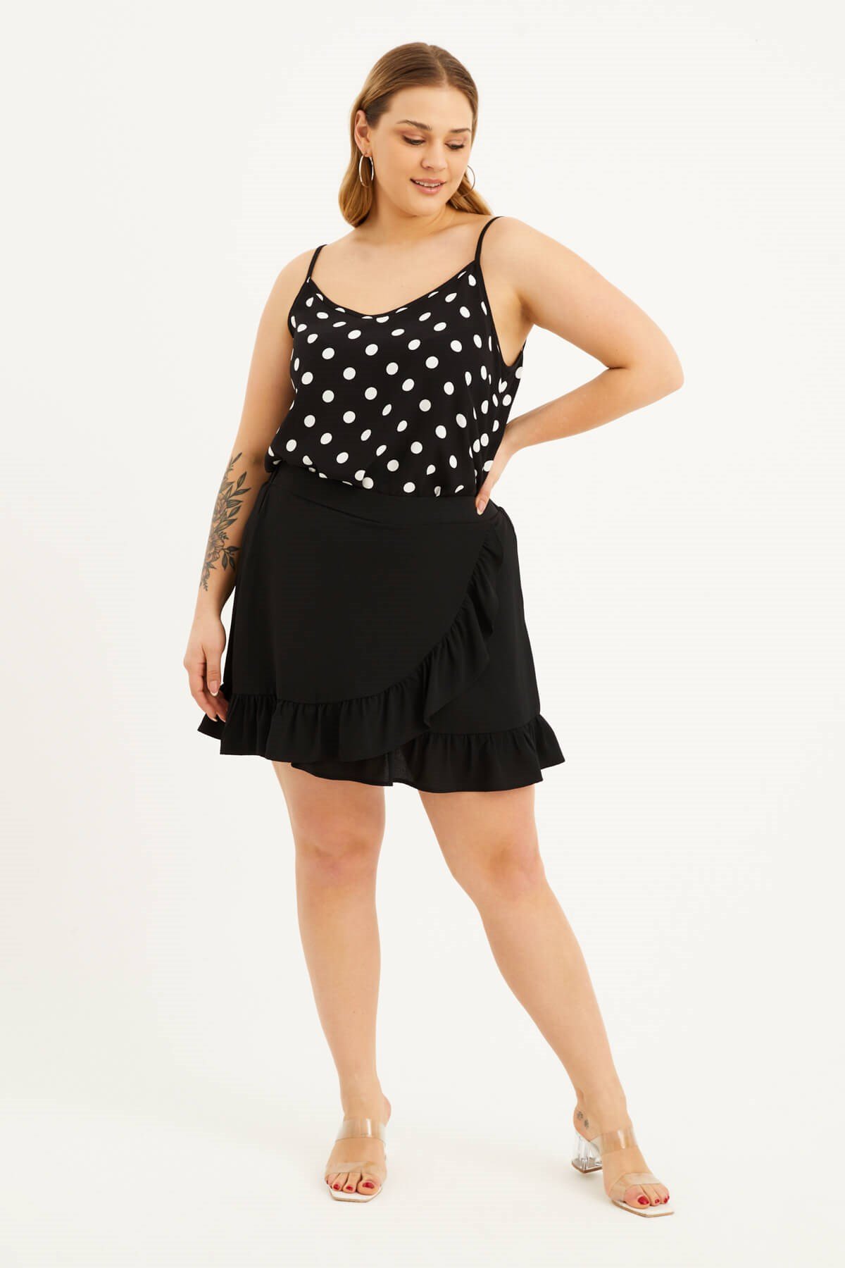 Beli Lastikli Fırfırlı Şort Etek