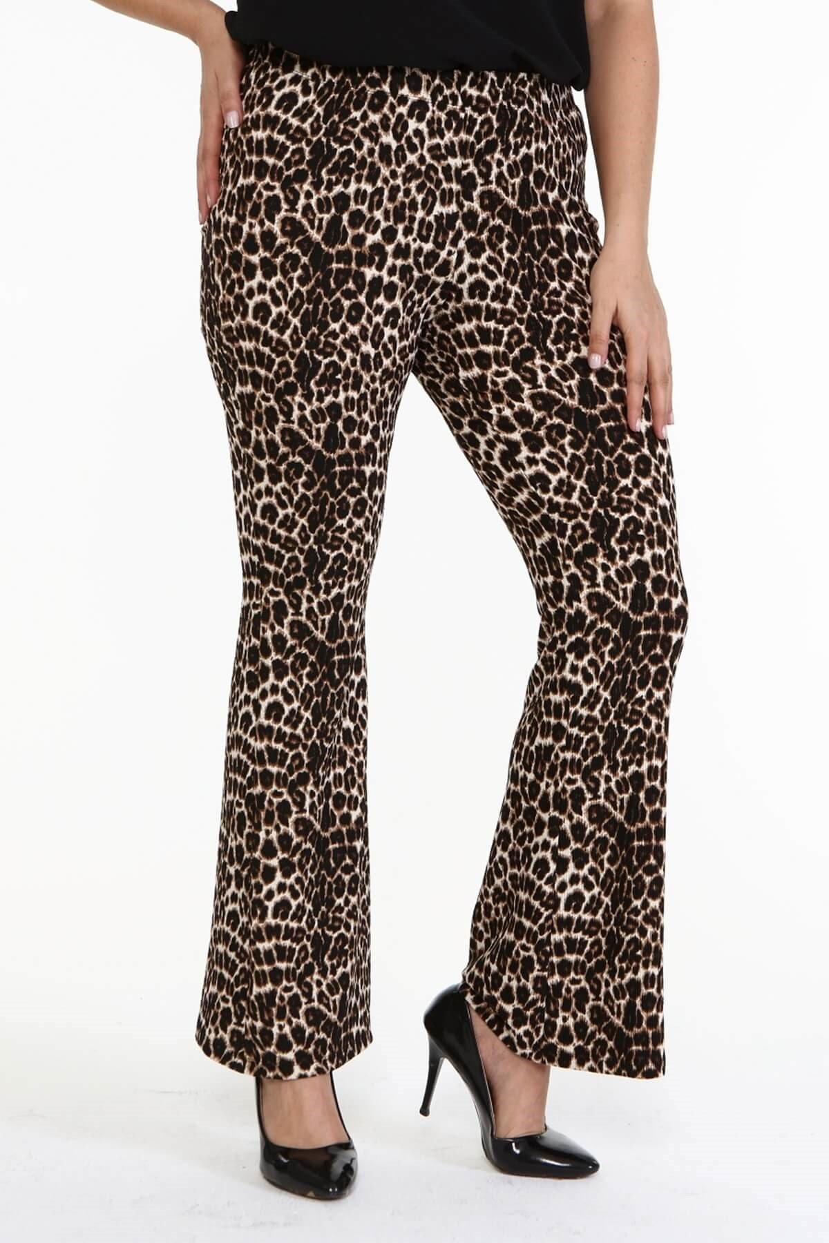 Myline-Beli Lastikli Geniş Paça Pantolon -Büyük Beden Pantolon-77106