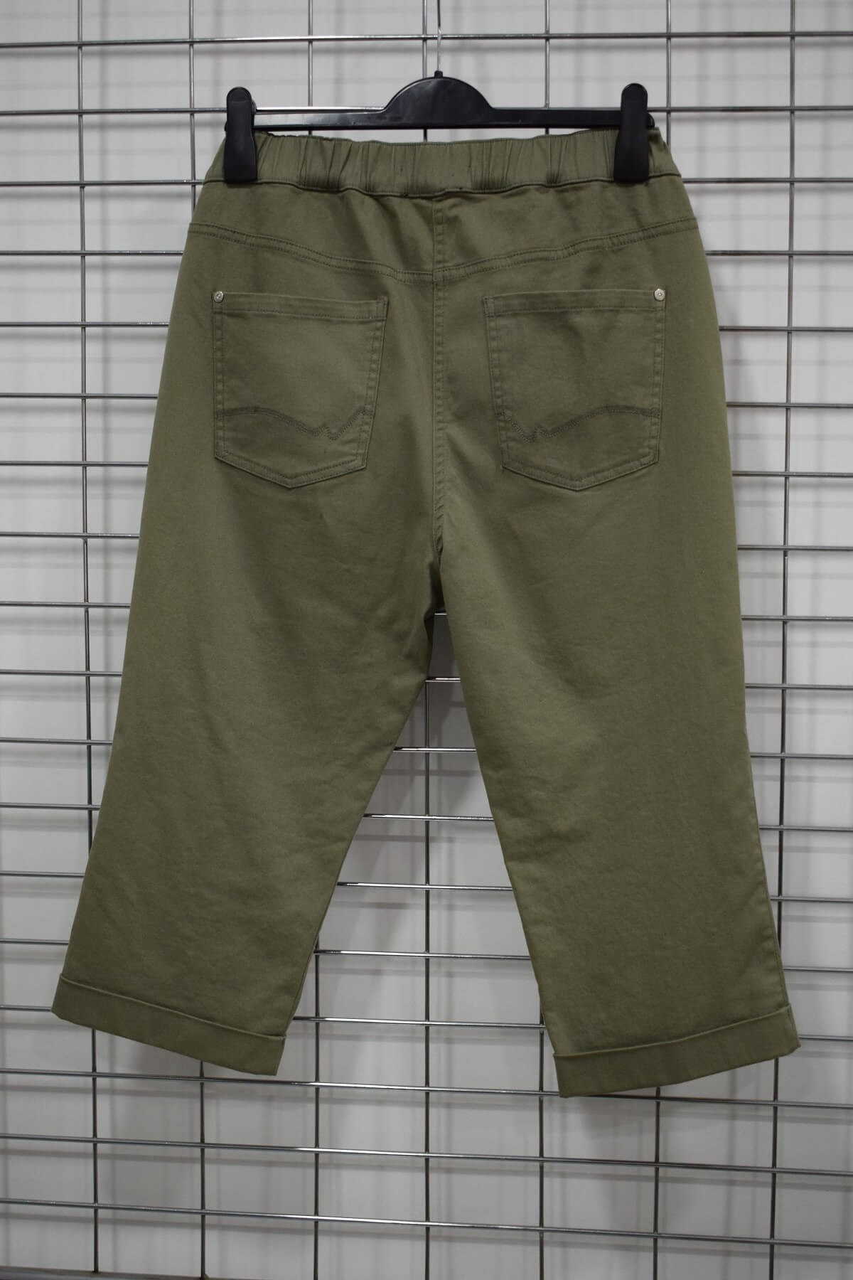 Myline-Beli Lastikli Kapri Pantolon-Büyük Beden Outlet-56256