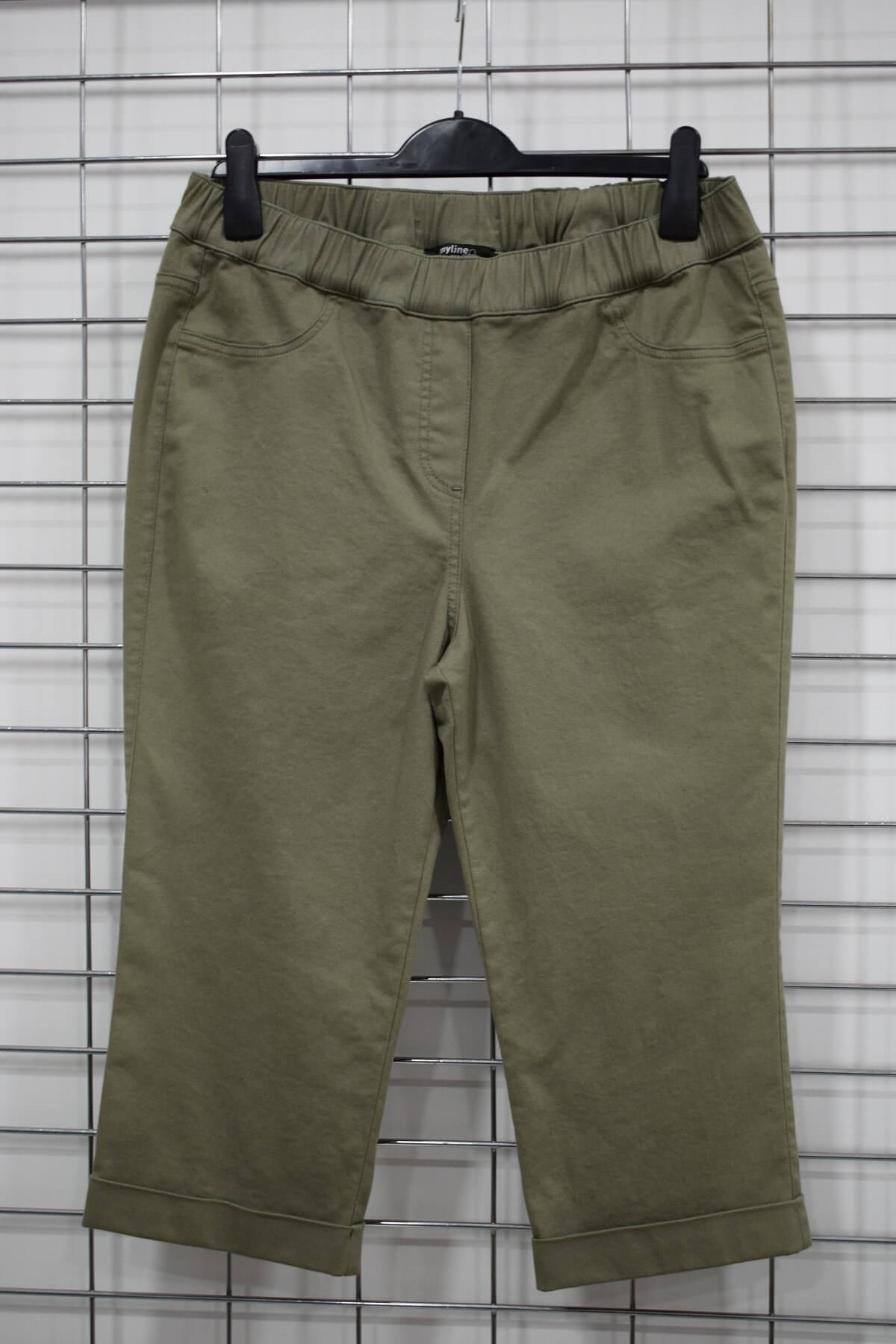 Myline-Beli Lastikli Kapri Pantolon-Büyük Beden Outlet-56256