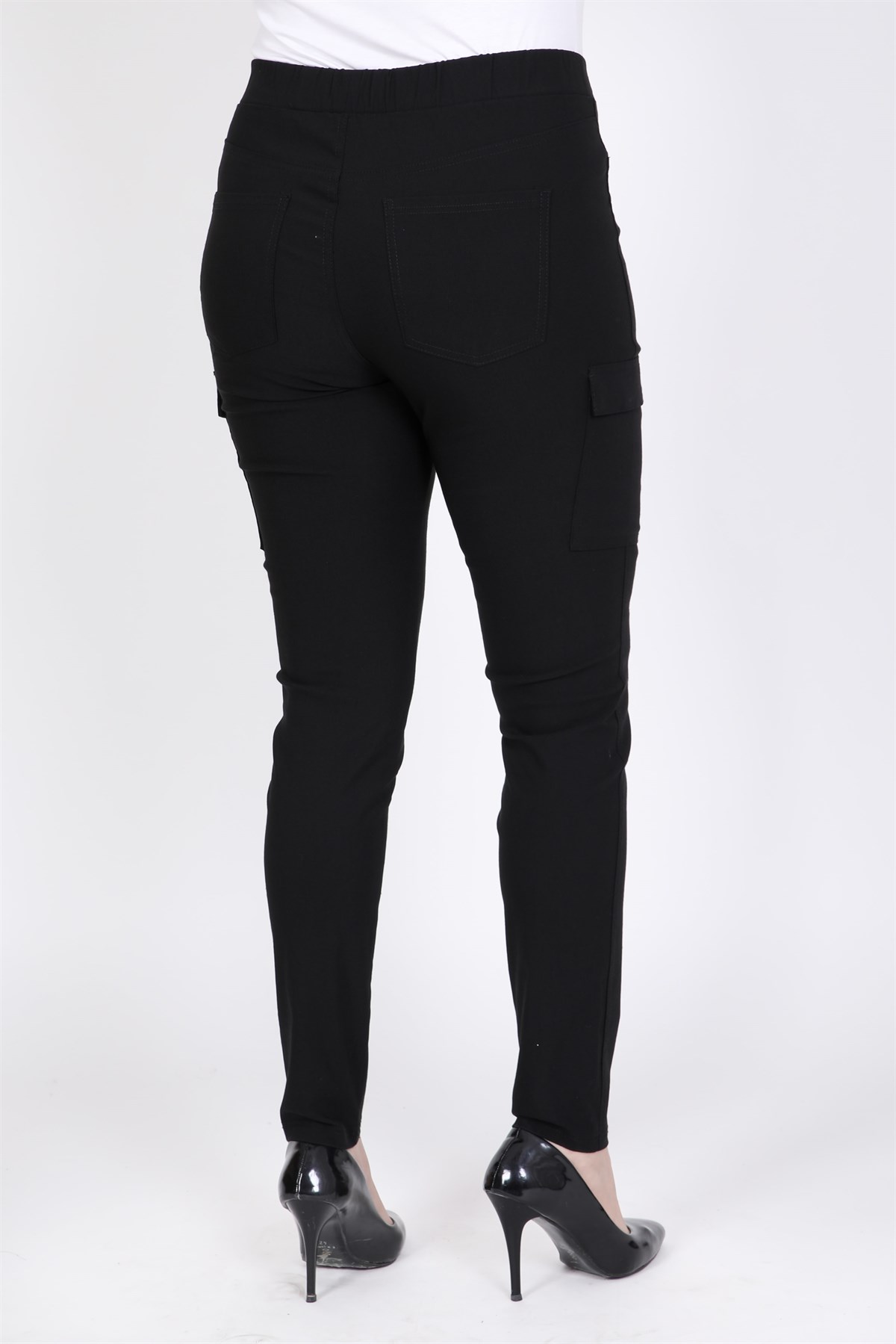 Myline-Beli Lastikli Kargo Pantolon-Büyük Beden Pantolon-35318