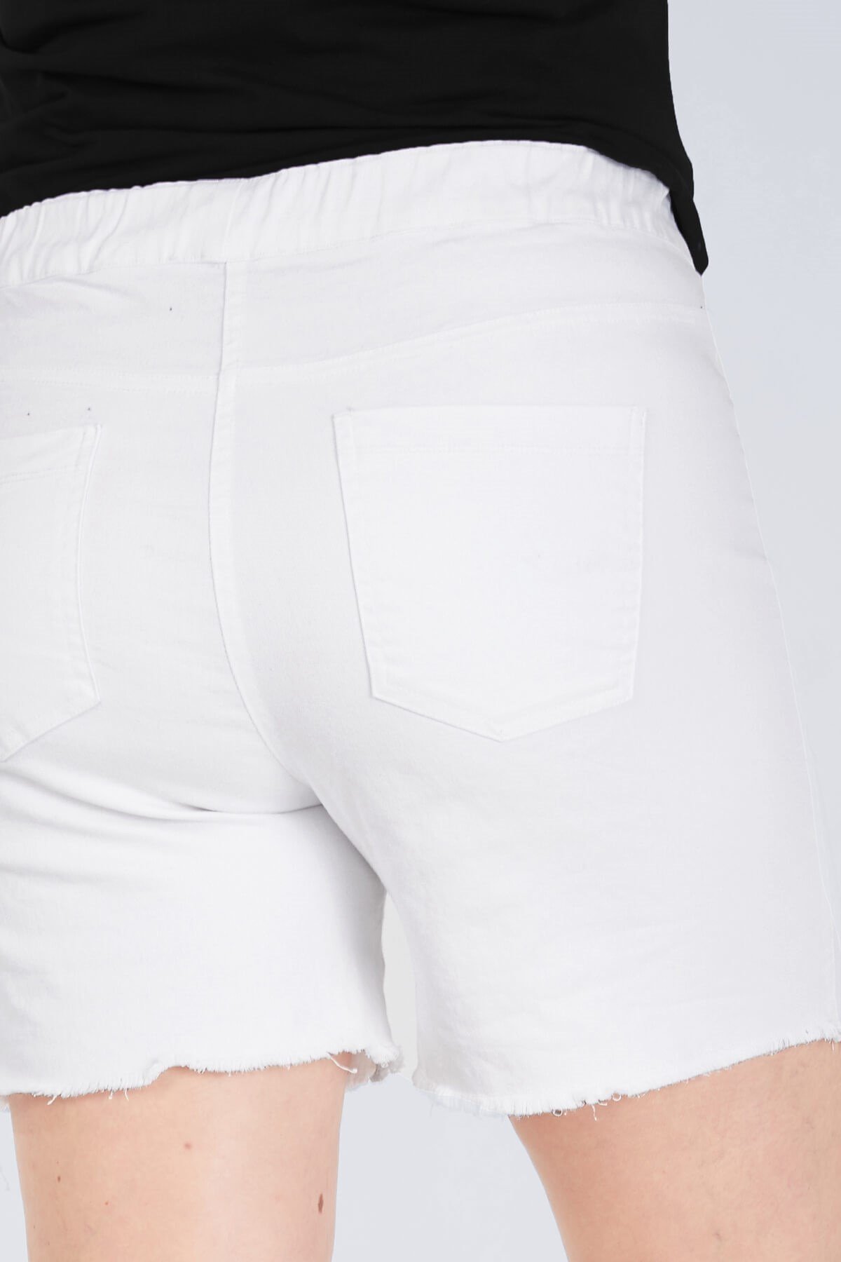 Myline-Beli Lastikli Paçası Püsküllü Şort-Büyük Beden Şort-66808