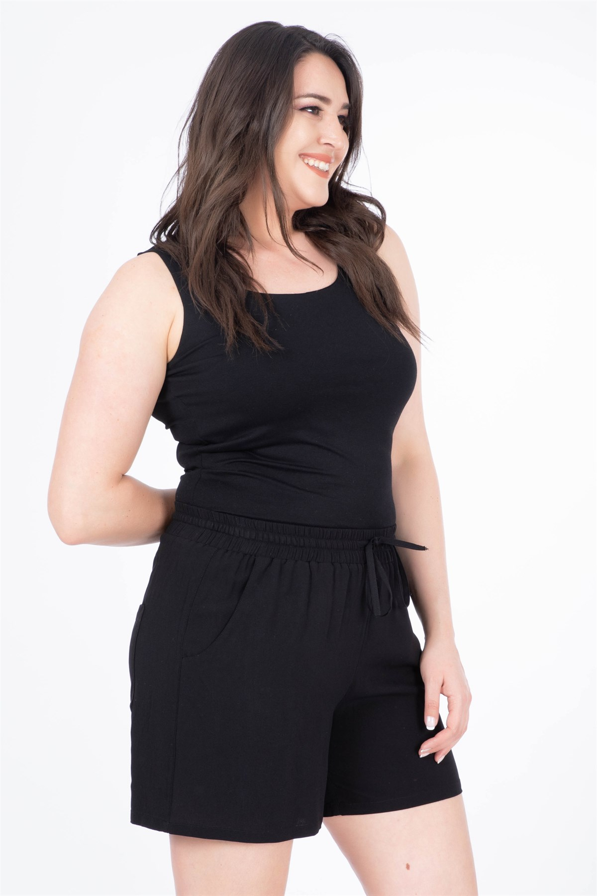 Myline-Beli Lastikli Şort-Şort-34652