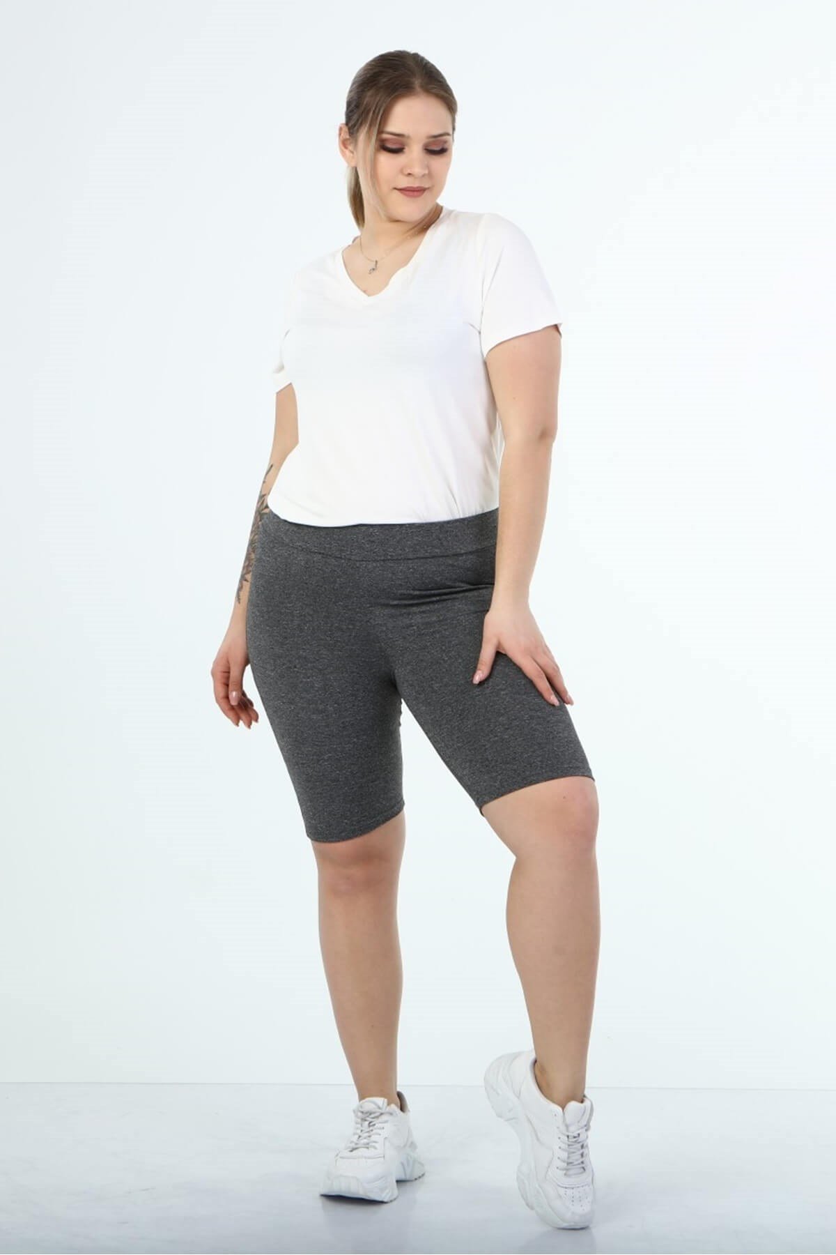 Myline-Beli Lastikli Spor Tayt-Büyük Beden Tayt-66579