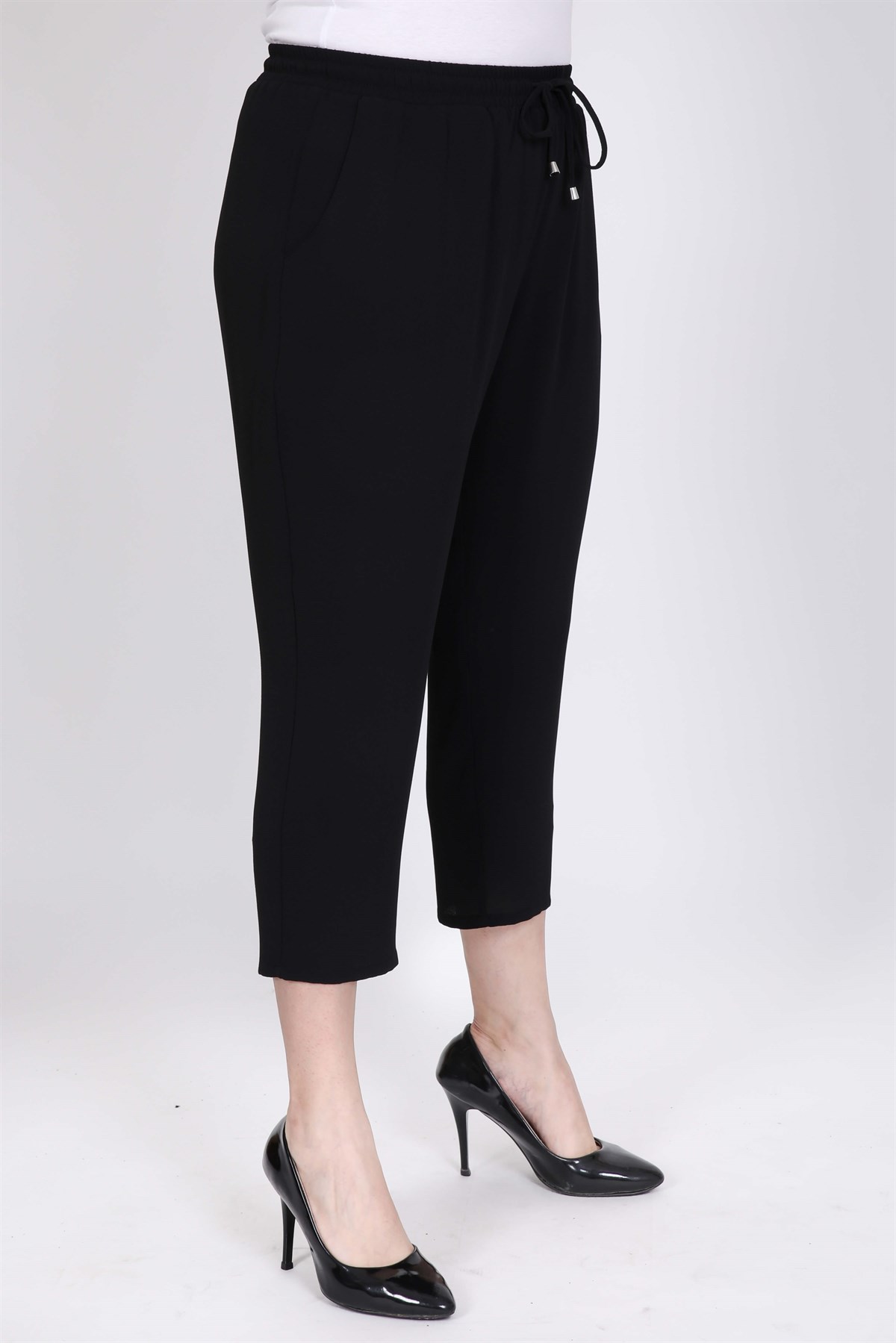 Myline-Beli Lastikli Yazlık Pantolon-Büyük Beden Pantolon-45569