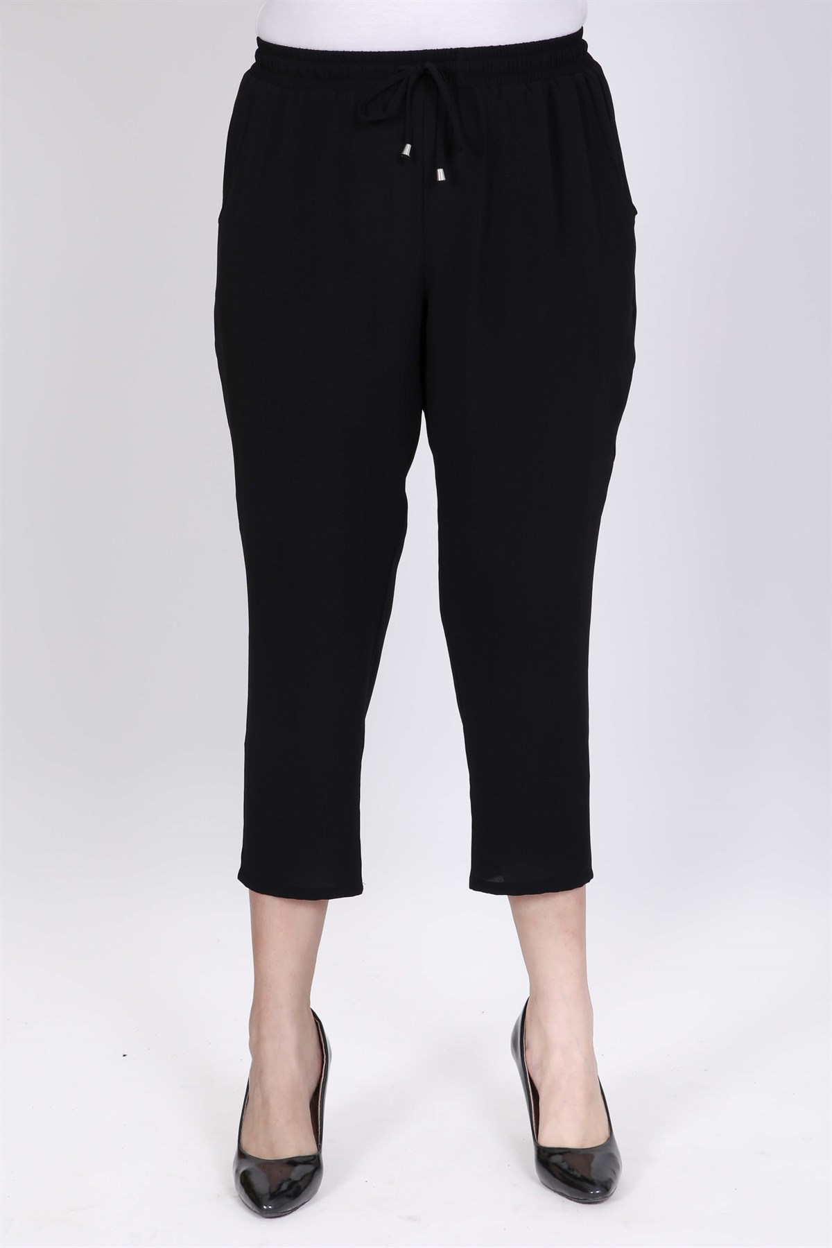 Myline-Beli Lastikli Yazlık Pantolon-Büyük Beden Pantolon-45569