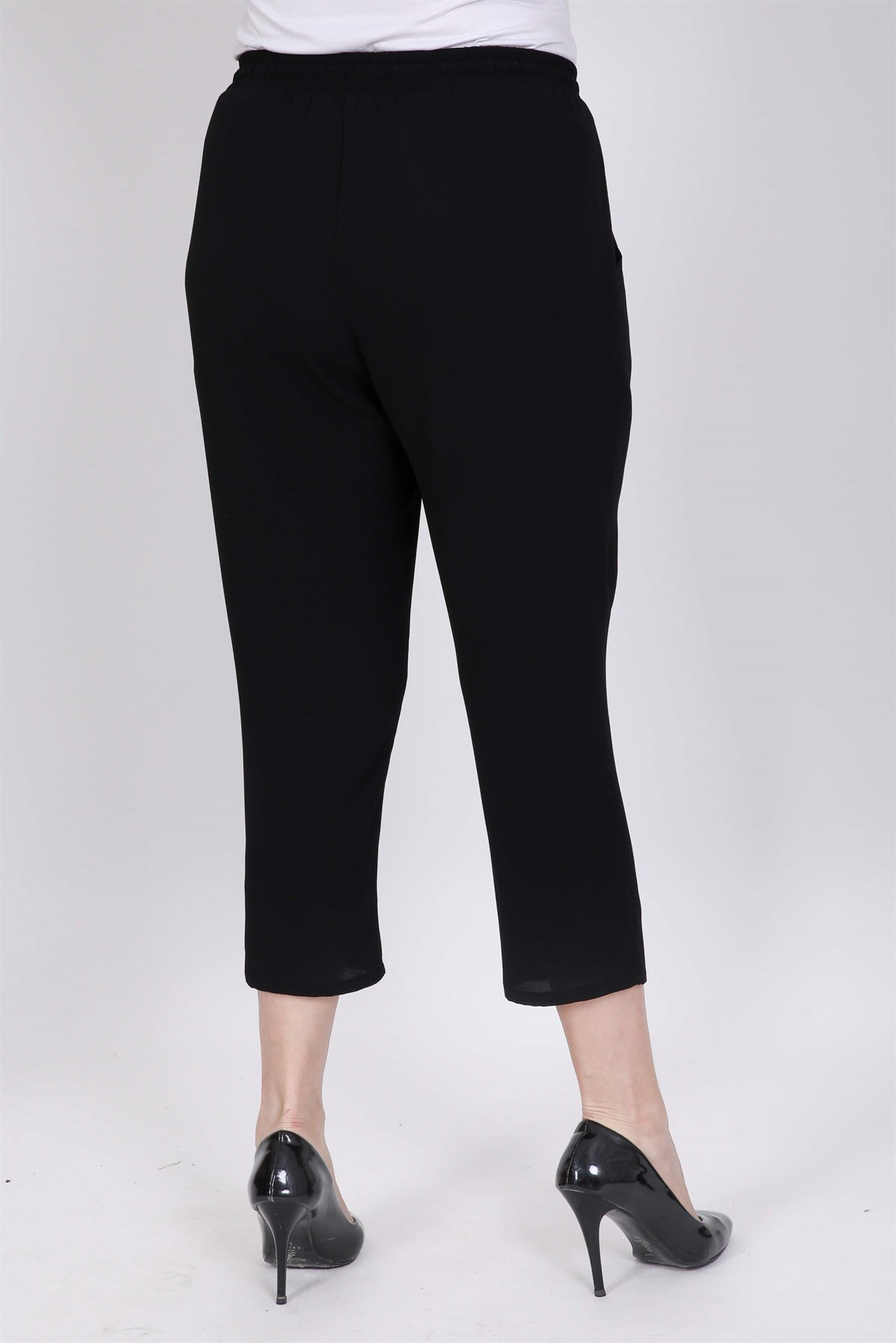 Myline-Beli Lastikli Yazlık Pantolon-Büyük Beden Pantolon-45569