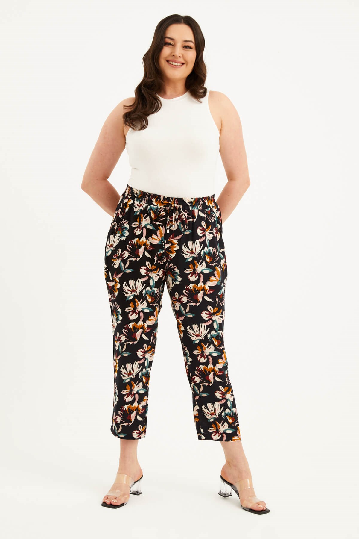 Myline-Beli Lastikli Yazlık Pantolon-Büyük Beden Pantolon-77254