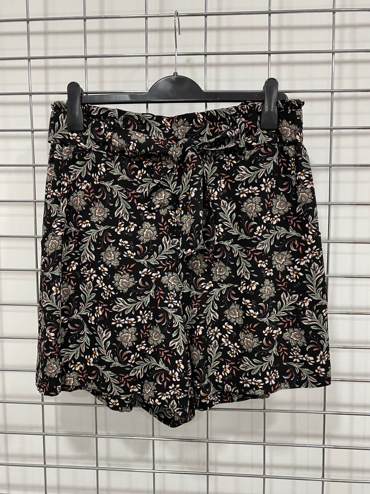 Myline-Beli Latikli Kuşaklı Şort-Büyük Beden Outlet-66504