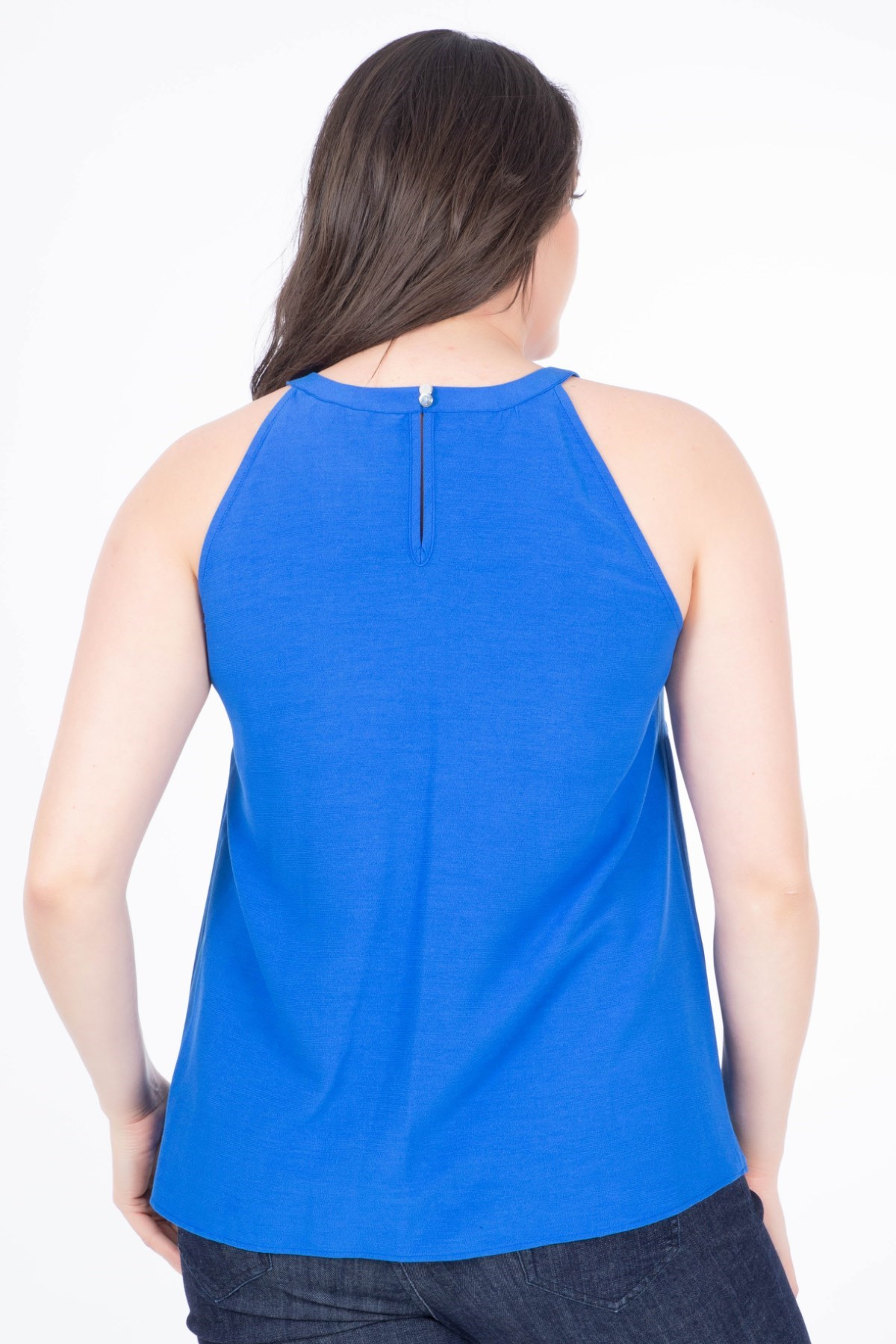 Myline-Biye Detaylı Kolsuz Bluz-Bluz-34666