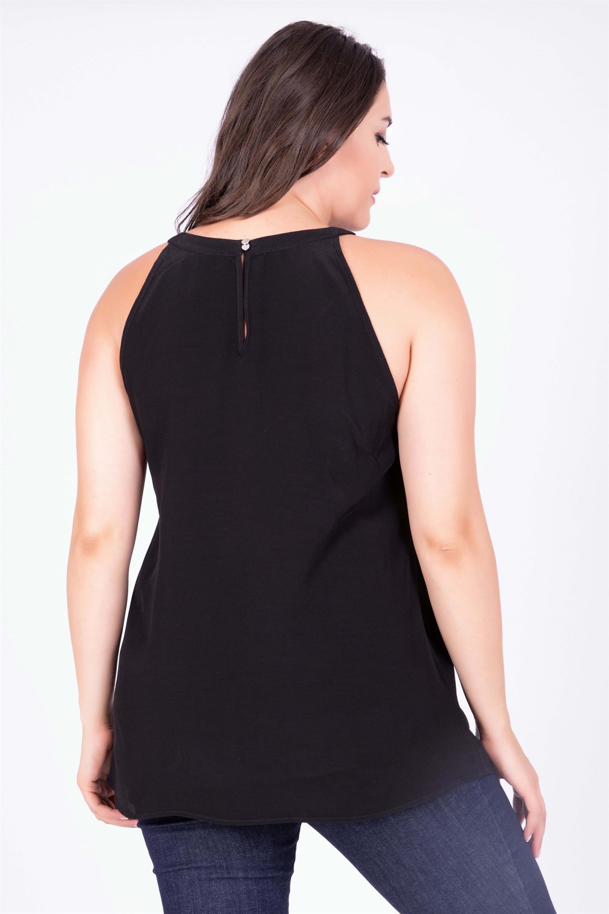 Myline-Biye Detaylı Kolsuz Bluz-Bluz-34667