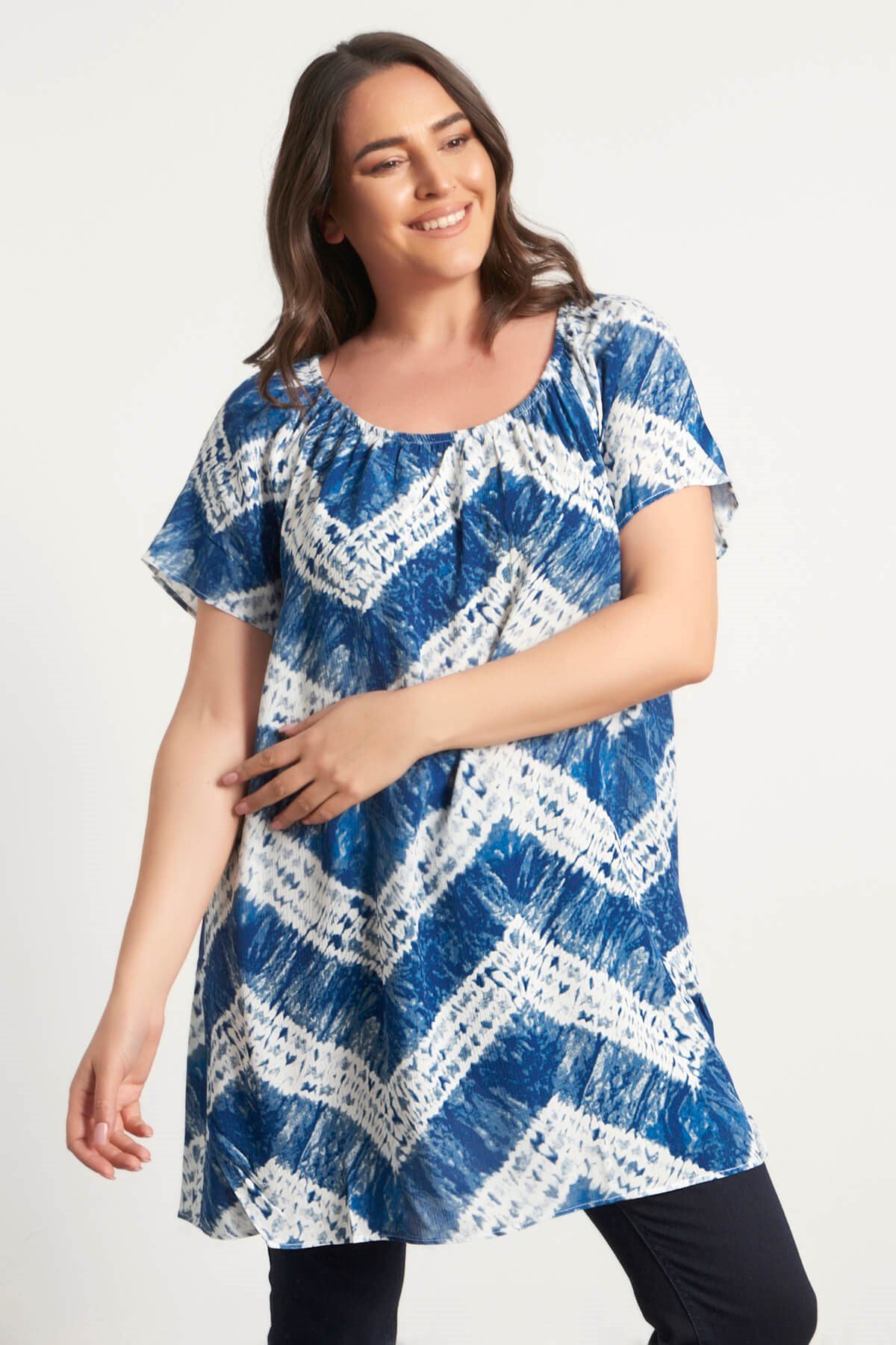 Myline-Boyundan Bağlamalı Elbise-Büyük Beden Günlük Elbiseler-23743