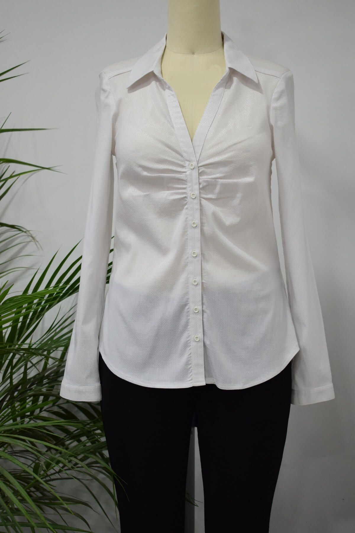 Myline-Büzgü Detaylı Gömlek-Büyük Beden Outlet-56163