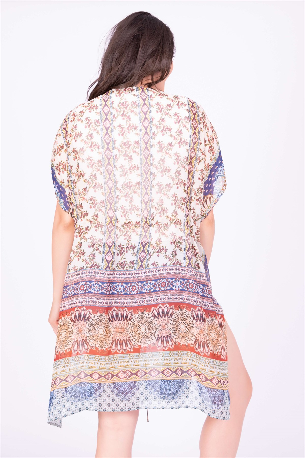 Myline-Büzgü Detaylı Kimono-Büyük Beden Günlük Elbiseler-34881