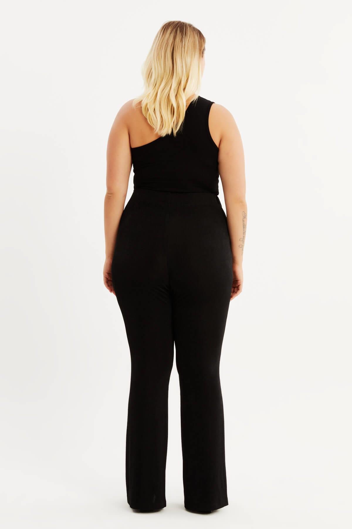 Myline-Buzzy Beli Lastikli İspanyol Paça Pantolon-Büyük Beden Pantolon-88006