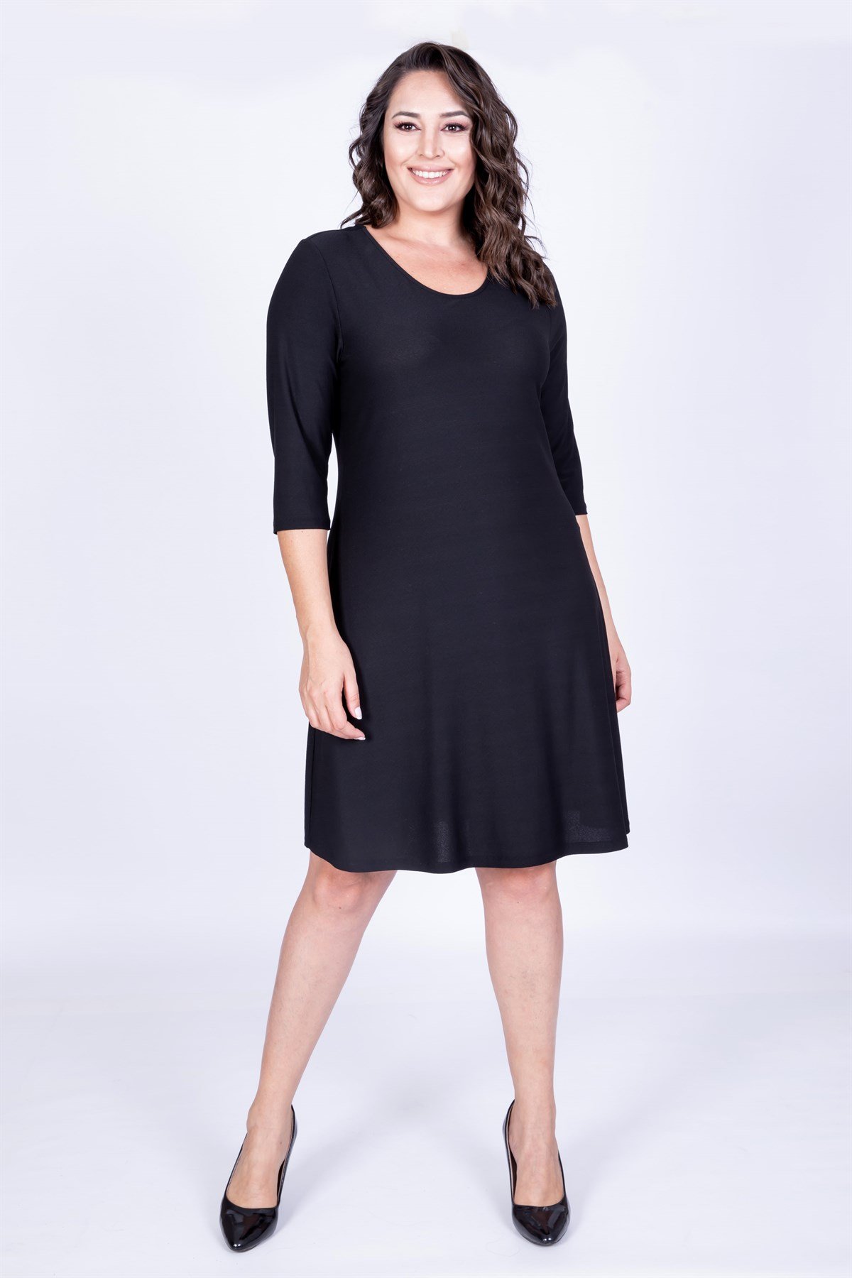 Myline-Çapraz Biyeli Elbise-Büyük Beden Günlük Elbiseler-35042