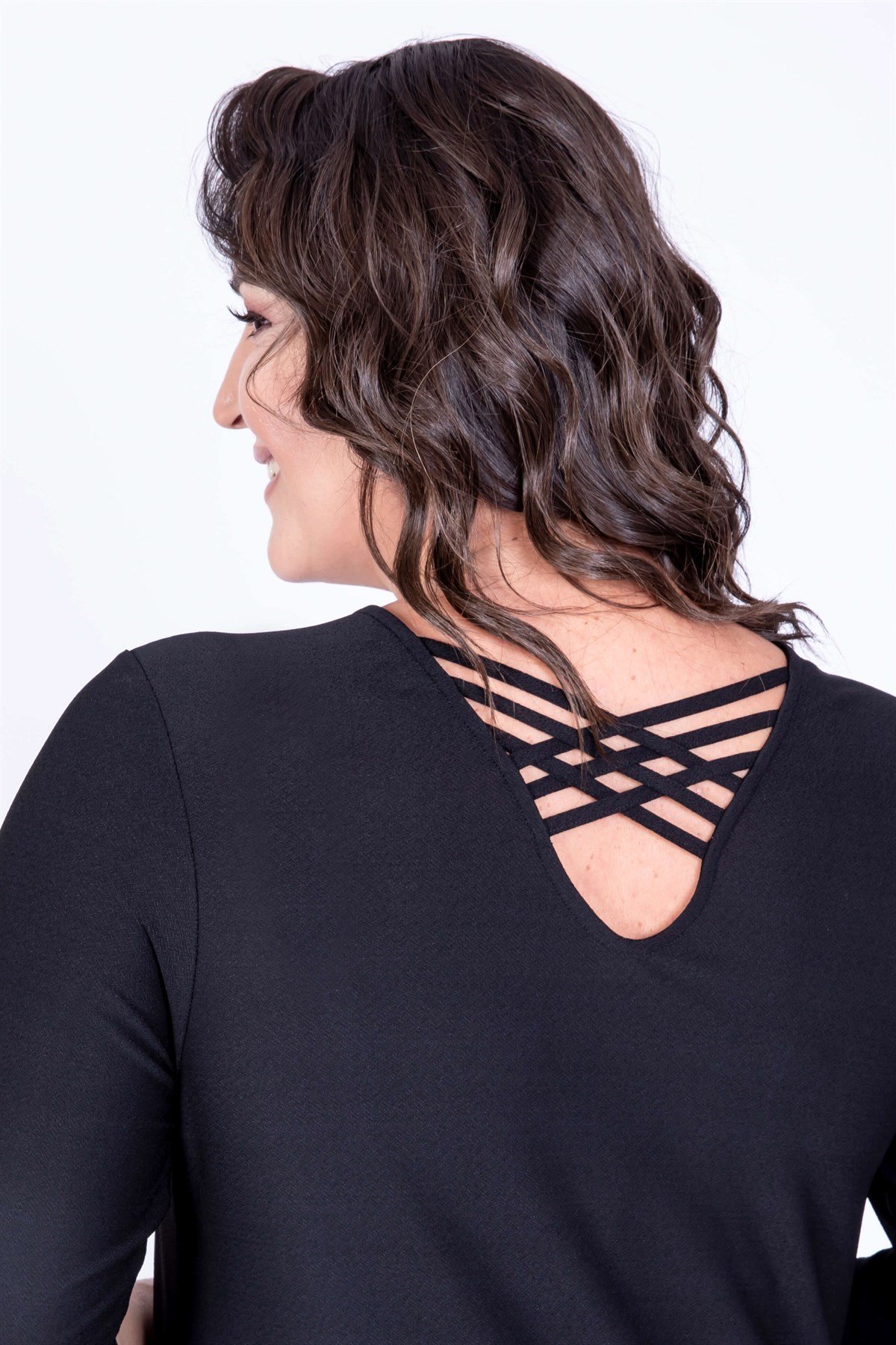 Myline-Çapraz Biyeli Elbise-Büyük Beden Günlük Elbiseler-35042