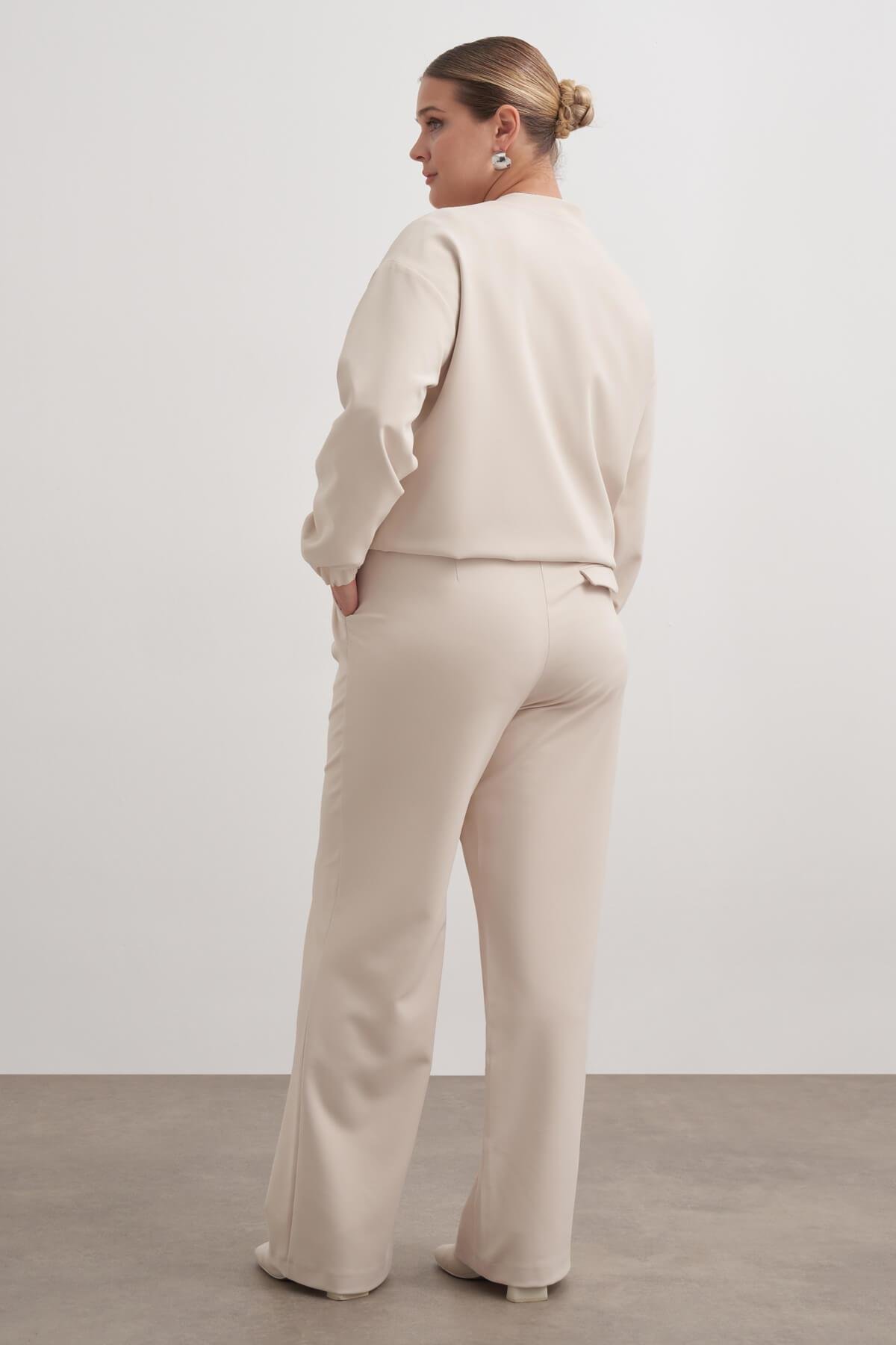 Myline-Cep Detaylı Astarlı Stoperli Bomber Ceket-Büyük Beden Ceket-149471